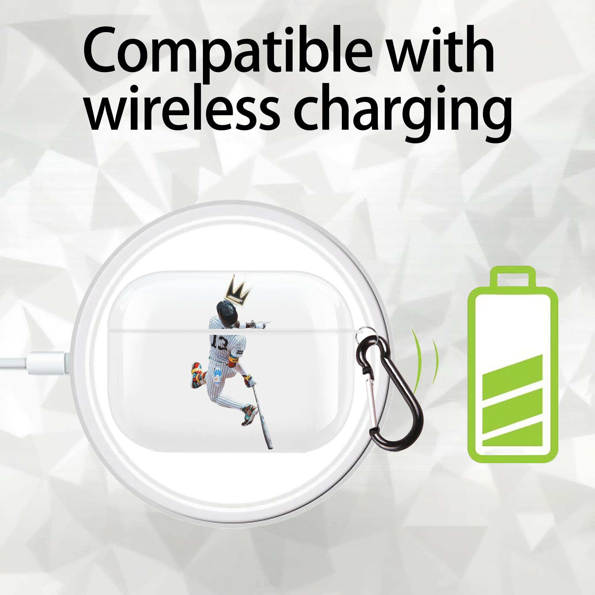 Jazz Chisholm Jr. 4 AirPods Pro Hard Case White With Keychain, Durable Flexible PC, Precise Cutouts, Anti-Fingerprint, Yellowing & Scratch Resistant, Full Protection, Washable