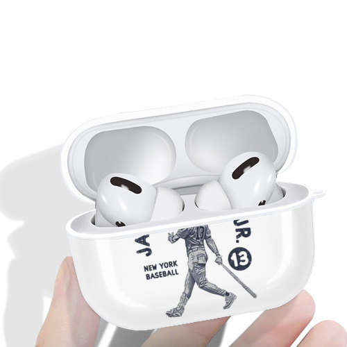 Jazz Chisholm Jr. 14 AirPods Pro Hard Case White With Keychain, Durable Flexible PC, Precise Cutouts, Anti-Fingerprint, Yellowing & Scratch Resistant, Full Protection, Washable