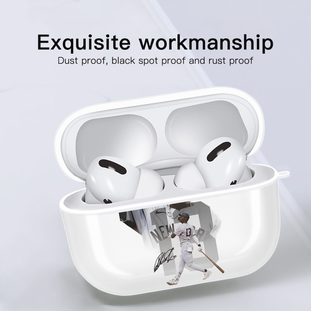 Jazz Chisholm Jr. 15 AirPods Pro Hard Case White With Keychain, Durable Flexible PC, Precise Cutouts, Anti-Fingerprint, Yellowing & Scratch Resistant, Full Protection, Washable