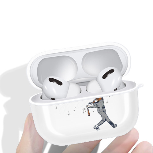 Jazz Chisholm Jr. 24 AirPods Pro Hard Case White With Keychain, Durable Flexible PC, Precise Cutouts, Anti-Fingerprint, Yellowing & Scratch Resistant, Full Protection, Washable