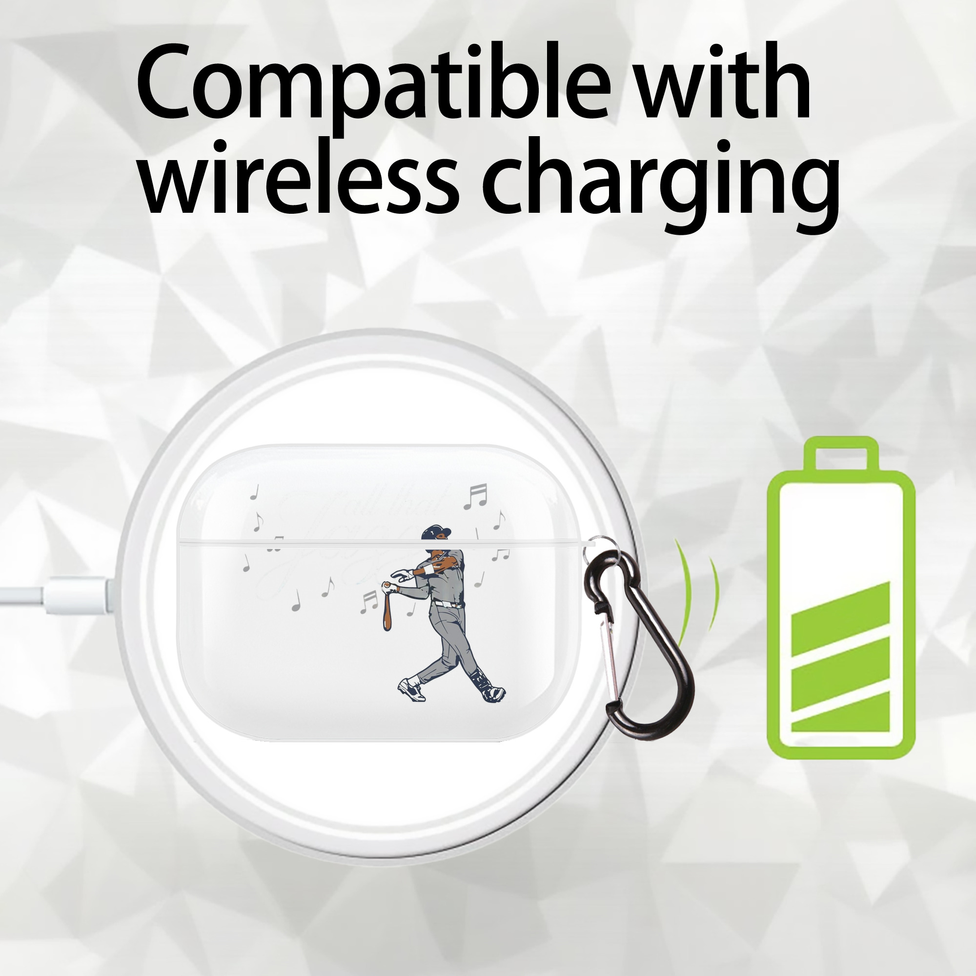 Jazz Chisholm Jr. 24 AirPods Pro Hard Case White With Keychain, Durable Flexible PC, Precise Cutouts, Anti-Fingerprint, Yellowing & Scratch Resistant, Full Protection, Washable