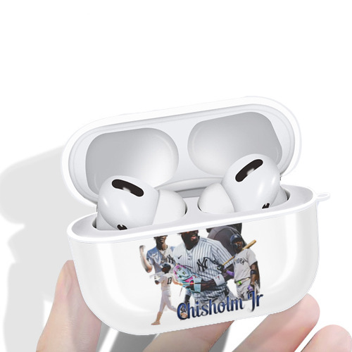 Jazz Chisholm Jr. 25 AirPods Pro Hard Case White With Keychain, Durable Flexible PC, Precise Cutouts, Anti-Fingerprint, Yellowing & Scratch Resistant, Full Protection, Washable