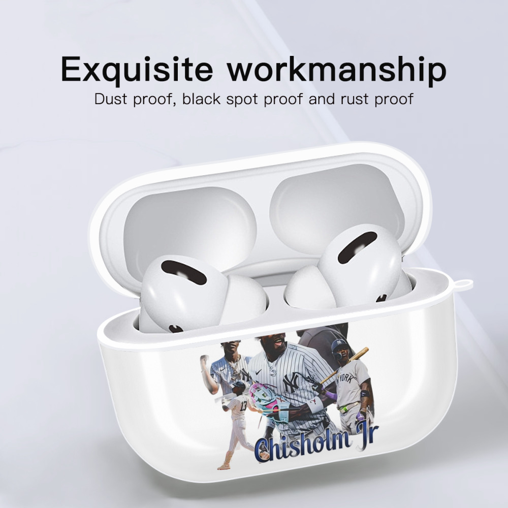 Jazz Chisholm Jr. 25 AirPods Pro Hard Case White With Keychain, Durable Flexible PC, Precise Cutouts, Anti-Fingerprint, Yellowing & Scratch Resistant, Full Protection, Washable