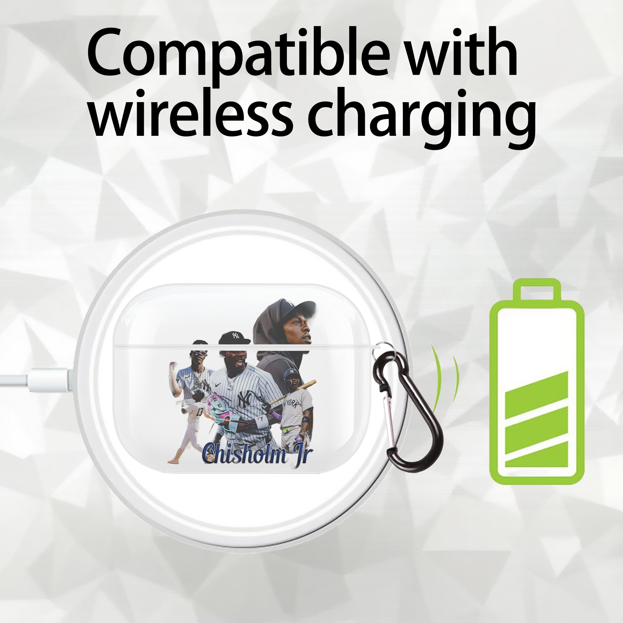 Jazz Chisholm Jr. 25 AirPods Pro Hard Case White With Keychain, Durable Flexible PC, Precise Cutouts, Anti-Fingerprint, Yellowing & Scratch Resistant, Full Protection, Washable