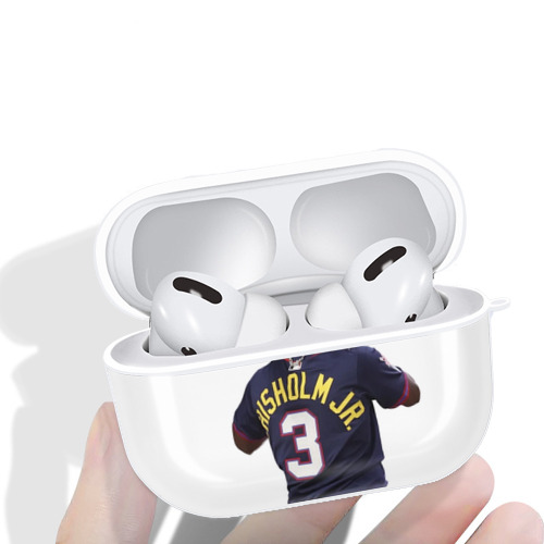 Jazz Chisholm Jr. 27 AirPods Pro Hard Case White With Keychain, Durable Flexible PC, Precise Cutouts, Anti-Fingerprint, Yellowing & Scratch Resistant, Full Protection, Washable