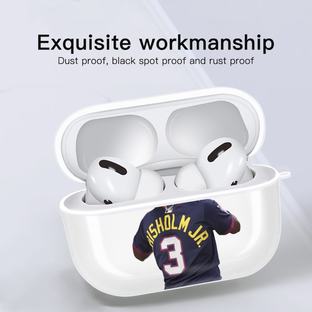 Jazz Chisholm Jr. 27 AirPods Pro Hard Case White With Keychain, Durable Flexible PC, Precise Cutouts, Anti-Fingerprint, Yellowing & Scratch Resistant, Full Protection, Washable