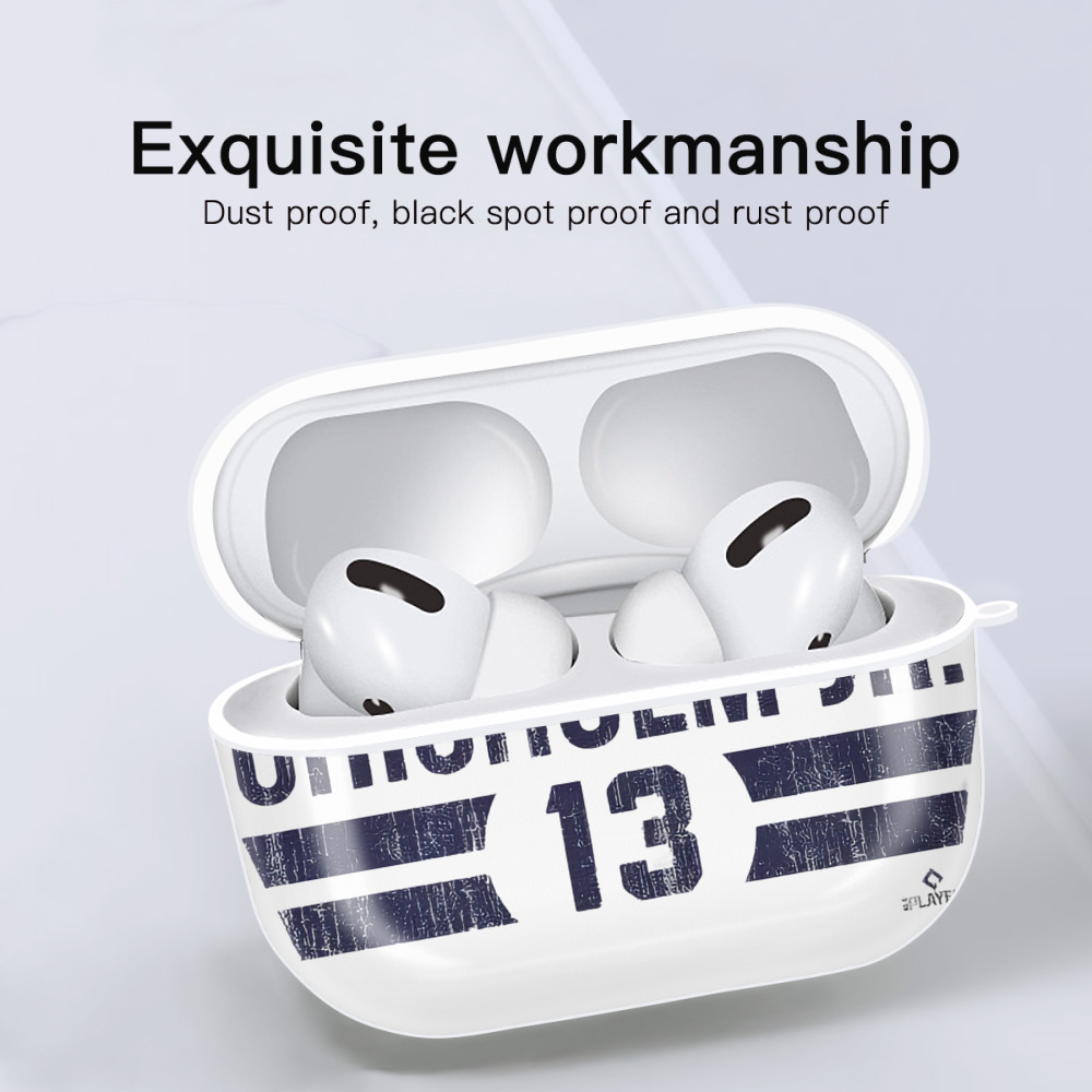 Jazz Chisholm Jr. 28 AirPods Pro Hard Case White With Keychain, Durable Flexible PC, Precise Cutouts, Anti-Fingerprint, Yellowing & Scratch Resistant, Full Protection, Washable