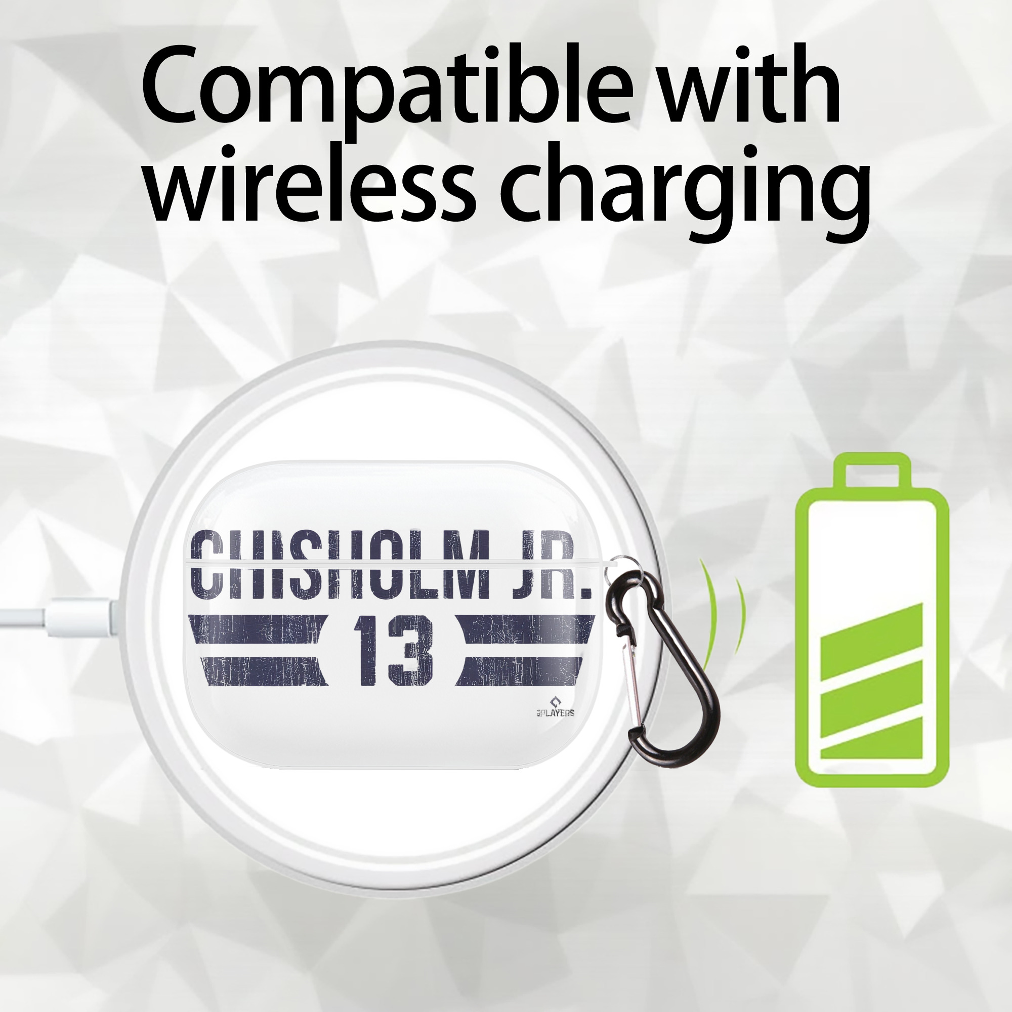 Jazz Chisholm Jr. 28 AirPods Pro Hard Case White With Keychain, Durable Flexible PC, Precise Cutouts, Anti-Fingerprint, Yellowing & Scratch Resistant, Full Protection, Washable