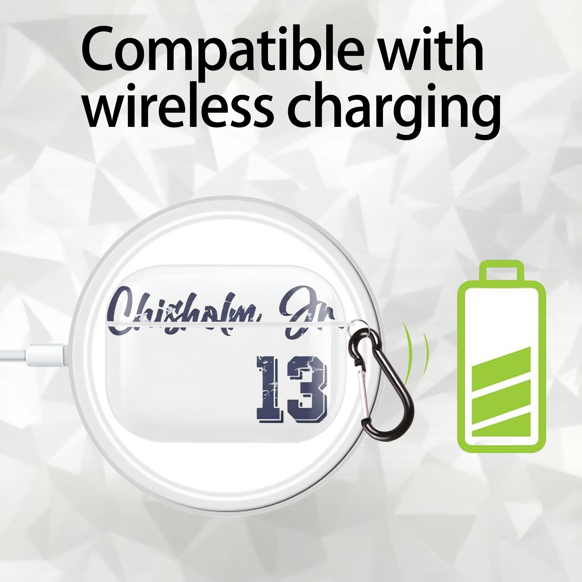 Jazz Chisholm Jr. 29 AirPods Pro Hard Case White With Keychain, Durable Flexible PC, Precise Cutouts, Anti-Fingerprint, Yellowing & Scratch Resistant, Full Protection, Washable