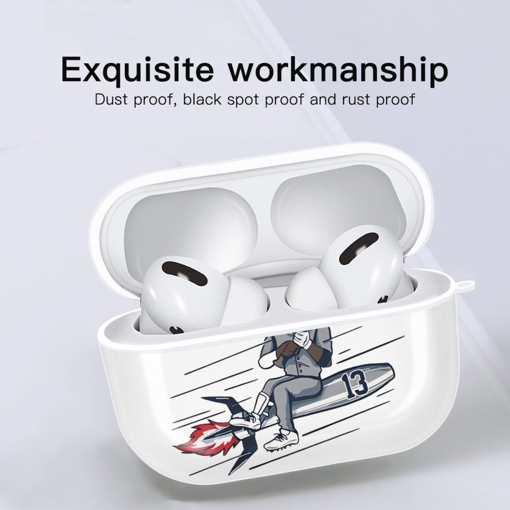 Jazz Chisholm Jr. 30 AirPods Pro Hard Case White With Keychain, Durable Flexible PC, Precise Cutouts, Anti-Fingerprint, Yellowing & Scratch Resistant, Full Protection, Washable