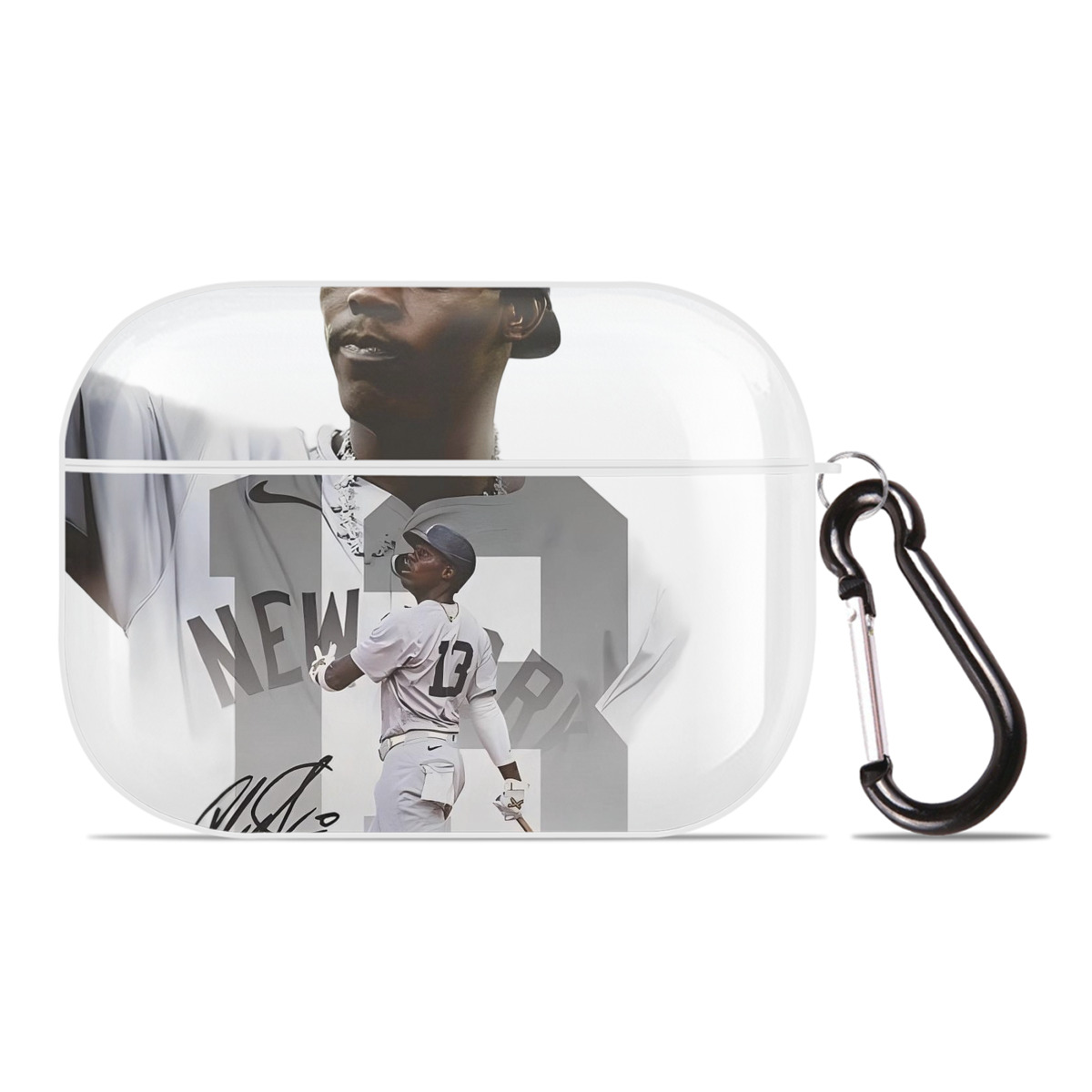 Jazz Chisholm Jr. 15 AirPods Pro Hard Case White With Keychain, Durable Flexible PC, Precise Cutouts, Anti-Fingerprint, Yellowing & Scratch Resistant, Full Protection, Washable