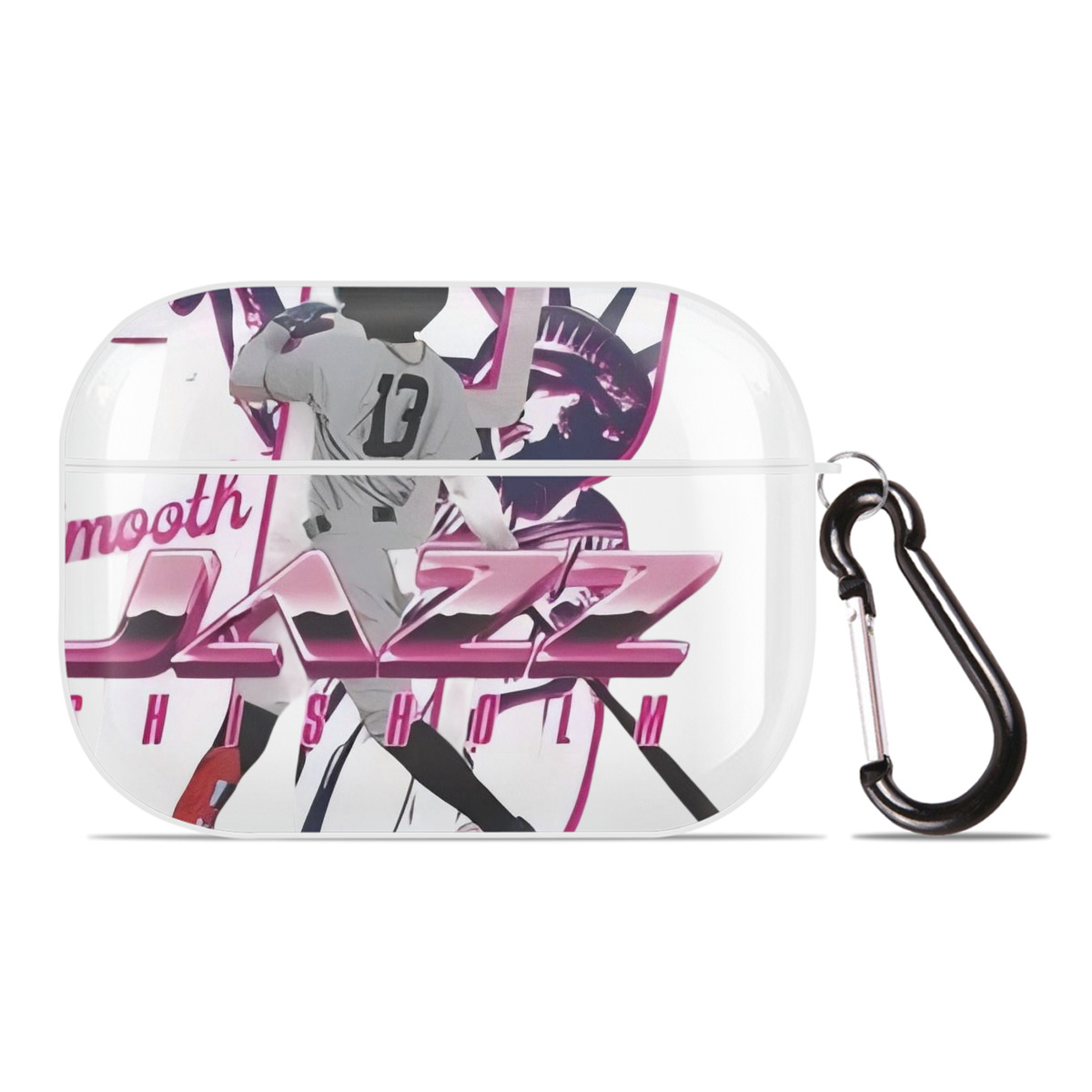 Jazz Chisholm Jr. 23 AirPods Pro Hard Case White With Keychain, Durable Flexible PC, Precise Cutouts, Anti-Fingerprint, Yellowing & Scratch Resistant, Full Protection, Washable