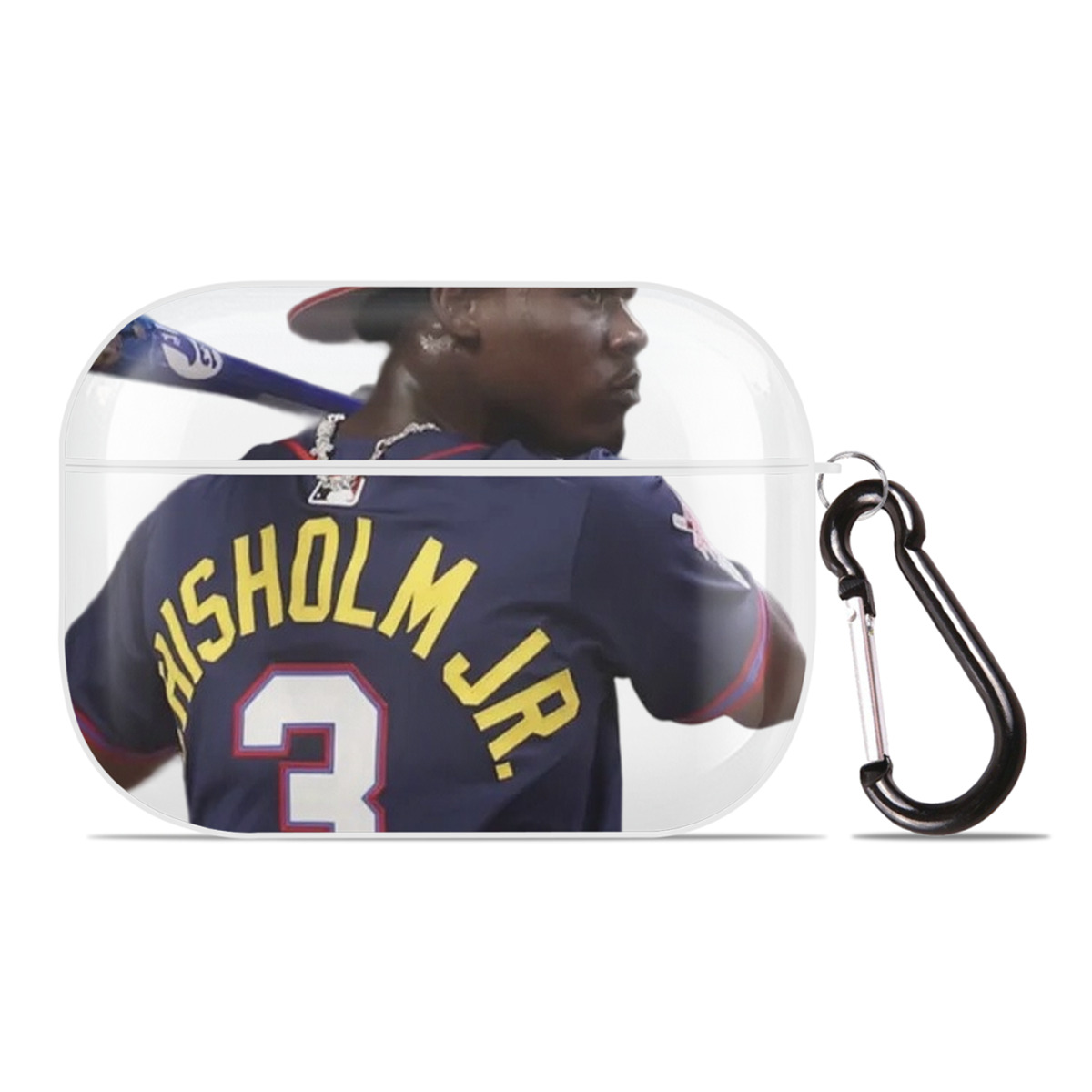 Jazz Chisholm Jr. 27 AirPods Pro Hard Case White With Keychain, Durable Flexible PC, Precise Cutouts, Anti-Fingerprint, Yellowing & Scratch Resistant, Full Protection, Washable