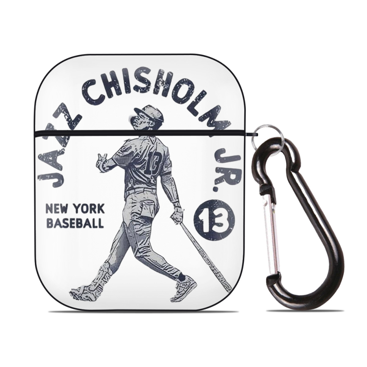 Jazz Chisholm Jr. 14 AirPods 2 Case Hard Shell Black, Flexible PC Material, Precise Cutouts, Full Protection, Anti-Fingerprint, Washable, Includes Keychain – Durable & Slim Design