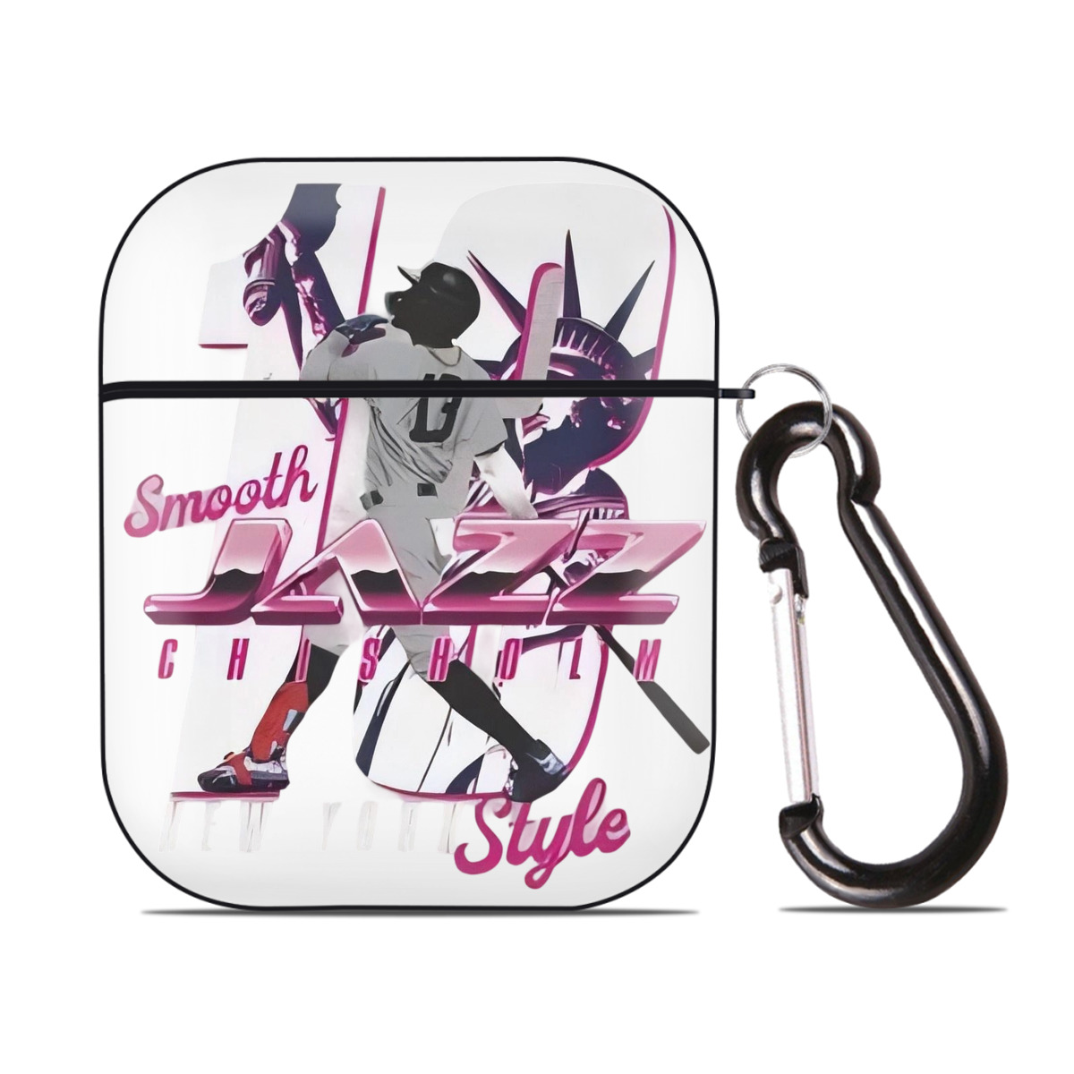 Jazz Chisholm Jr. 23 AirPods 2 Case Hard Shell Black, Flexible PC Material, Precise Cutouts, Full Protection, Anti-Fingerprint, Washable, Includes Keychain – Durable & Slim Design