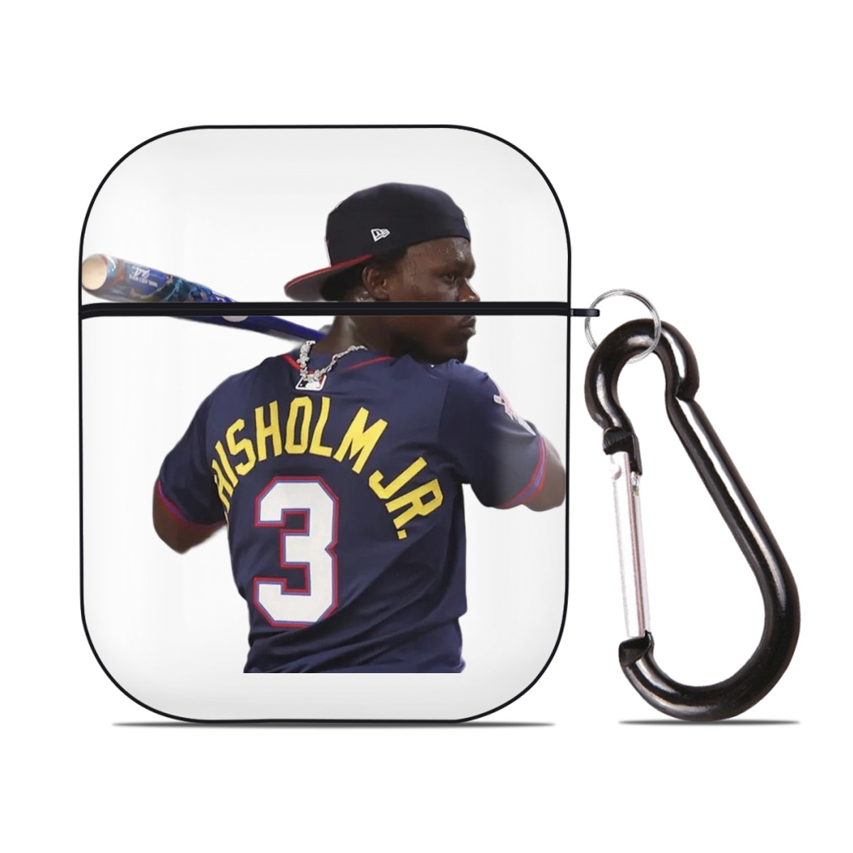 Jazz Chisholm Jr. 27 AirPods 2 Case Hard Shell Black, Flexible PC Material, Precise Cutouts, Full Protection, Anti-Fingerprint, Washable, Includes Keychain – Durable & Slim Design