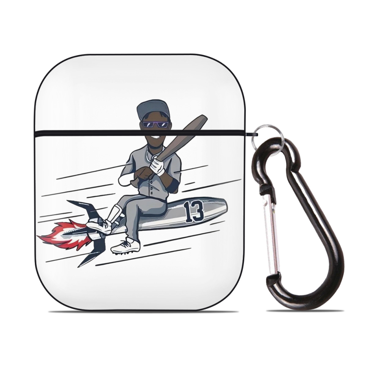 Jazz Chisholm Jr. 30 AirPods 2 Case Hard Shell Black, Flexible PC Material, Precise Cutouts, Full Protection, Anti-Fingerprint, Washable, Includes Keychain – Durable & Slim Design