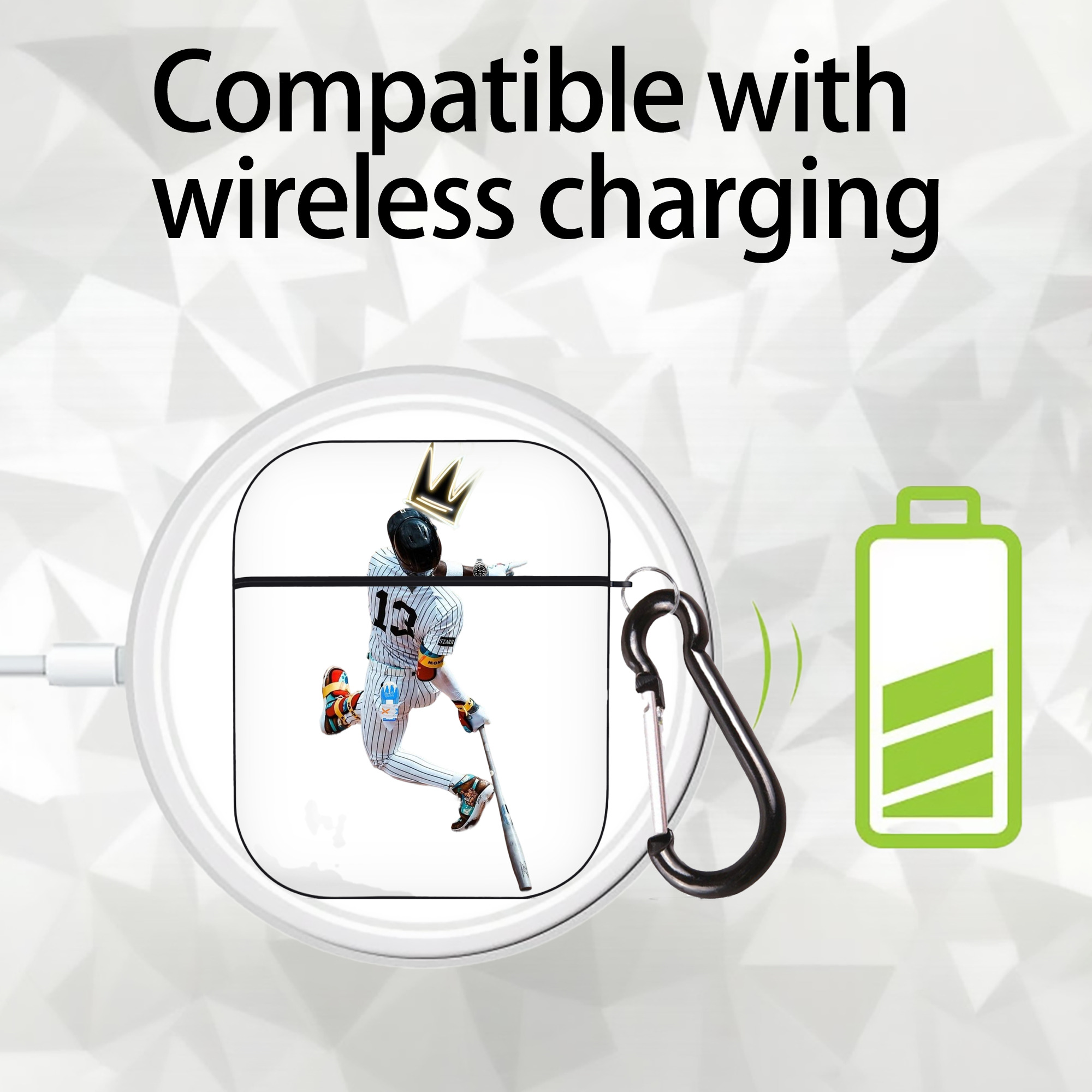 Jazz Chisholm Jr. 4 AirPods 2 Case Hard Shell Black, Flexible PC Material, Precise Cutouts, Full Protection, Anti-Fingerprint, Washable, Includes Keychain – Durable & Slim Design