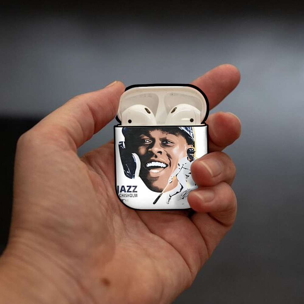 Jazz Chisholm Jr. 16 AirPods 2 Case Hard Shell Black, Flexible PC Material, Precise Cutouts, Full Protection, Anti-Fingerprint, Washable, Includes Keychain – Durable & Slim Design