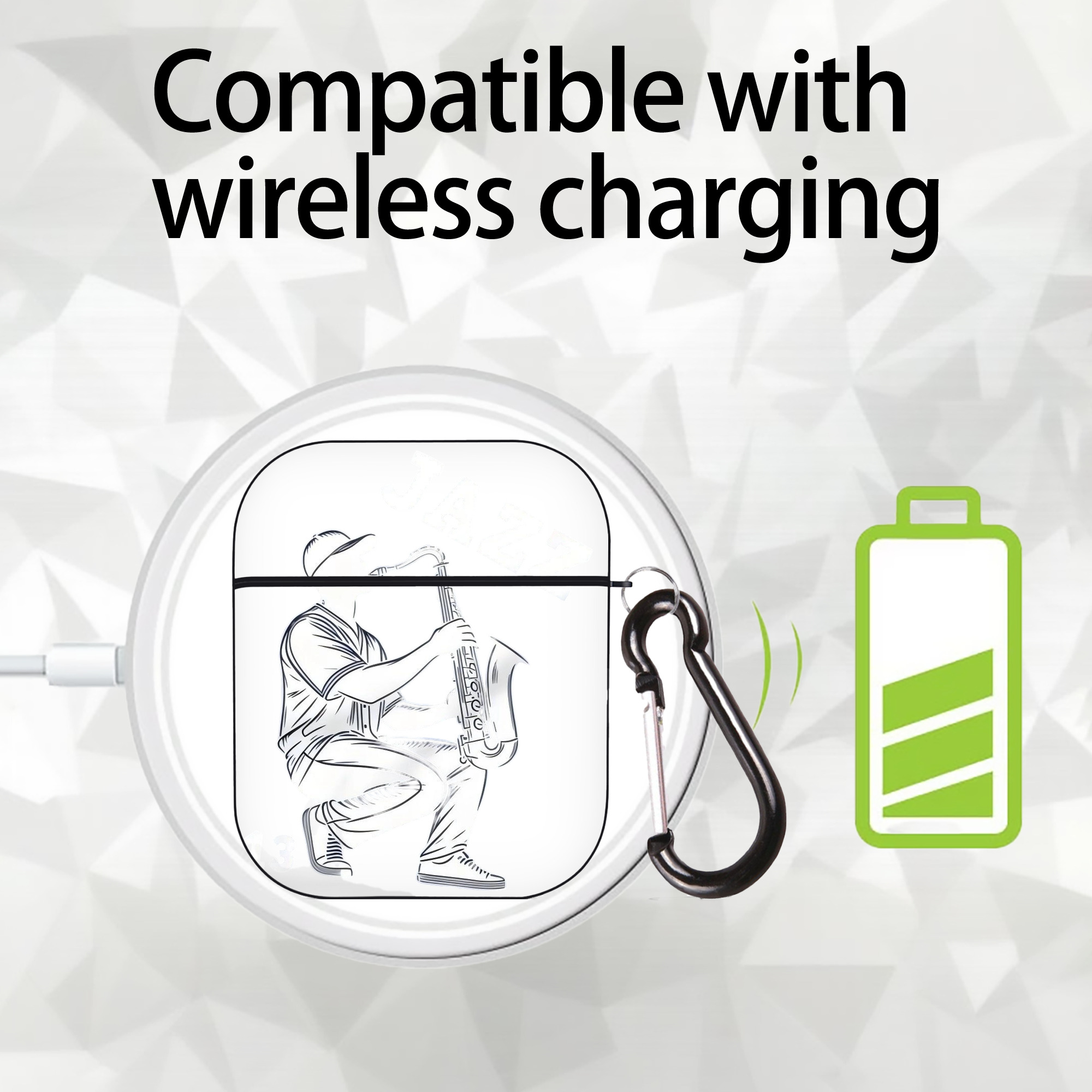 Jazz Chisholm Jr. 21 AirPods 2 Case Hard Shell Black, Flexible PC Material, Precise Cutouts, Full Protection, Anti-Fingerprint, Washable, Includes Keychain – Durable & Slim Design