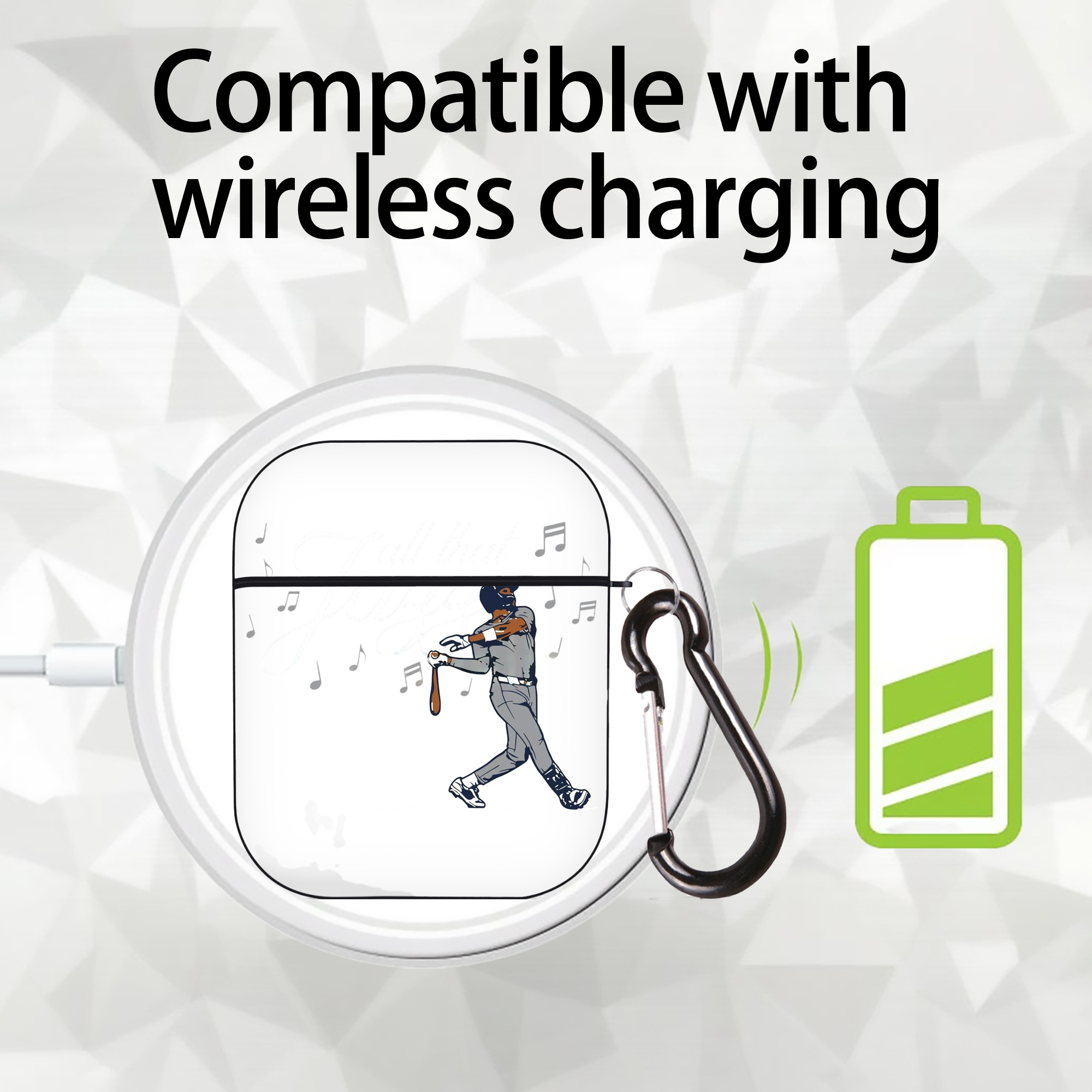 Jazz Chisholm Jr. 24 AirPods 2 Case Hard Shell Black, Flexible PC Material, Precise Cutouts, Full Protection, Anti-Fingerprint, Washable, Includes Keychain – Durable & Slim Design