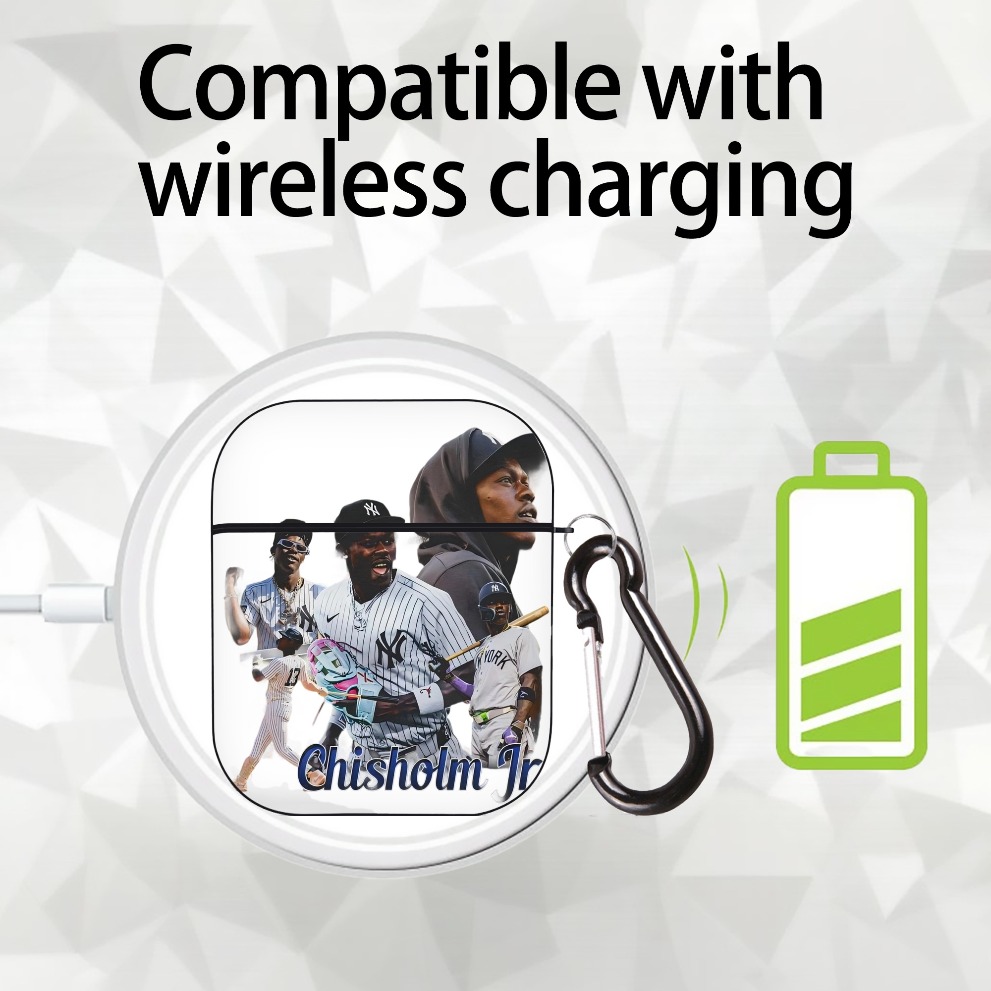 Jazz Chisholm Jr. 25 AirPods 2 Case Hard Shell Black, Flexible PC Material, Precise Cutouts, Full Protection, Anti-Fingerprint, Washable, Includes Keychain – Durable & Slim Design