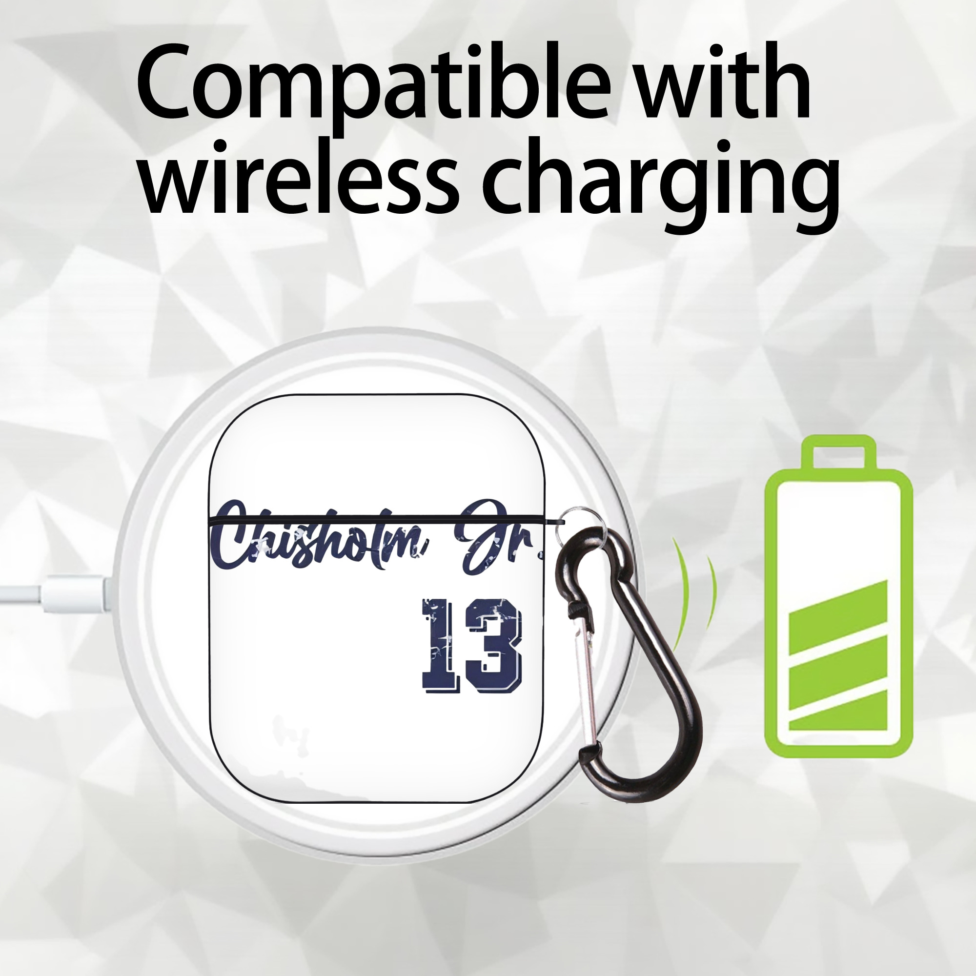 Jazz Chisholm Jr. 29 AirPods 2 Case Hard Shell Black, Flexible PC Material, Precise Cutouts, Full Protection, Anti-Fingerprint, Washable, Includes Keychain – Durable & Slim Design