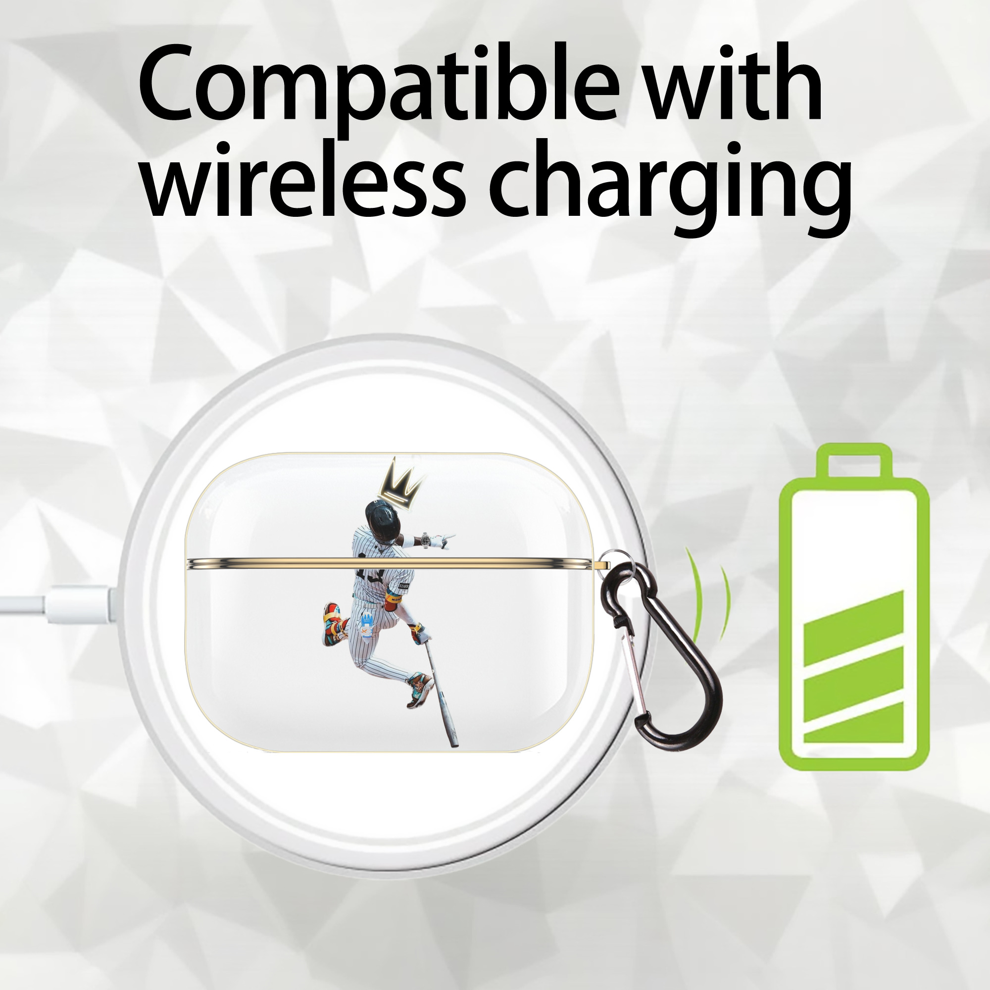 Jazz Chisholm Jr. 4 Luxury Gold AirPods Pro Case With Keychain, Flexible PC Material, Full Protection, Precise Cutouts, Anti-Fingerprint, Washable, Durable Design