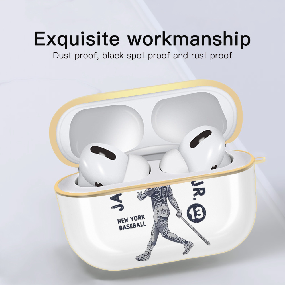 Jazz Chisholm Jr. 14 Luxury Gold AirPods Pro Case With Keychain, Flexible PC Material, Full Protection, Precise Cutouts, Anti-Fingerprint, Washable, Durable Design