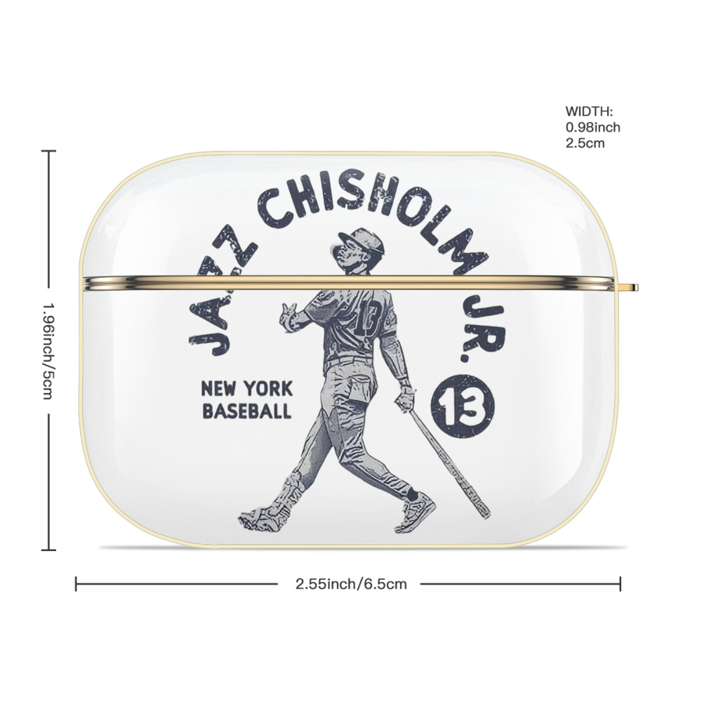 Jazz Chisholm Jr. 14 Luxury Gold AirPods Pro Case With Keychain, Flexible PC Material, Full Protection, Precise Cutouts, Anti-Fingerprint, Washable, Durable Design