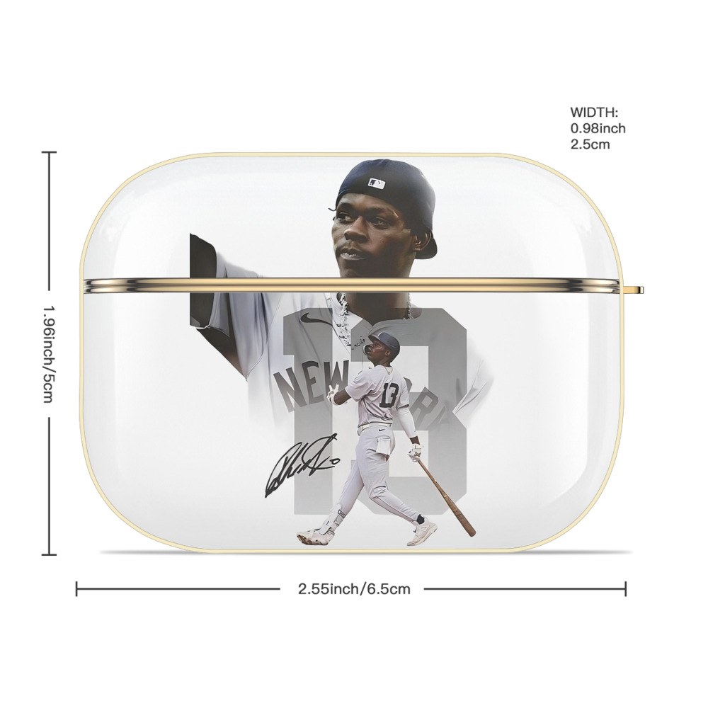 Jazz Chisholm Jr. 15 Luxury Gold AirPods Pro Case With Keychain, Flexible PC Material, Full Protection, Precise Cutouts, Anti-Fingerprint, Washable, Durable Design