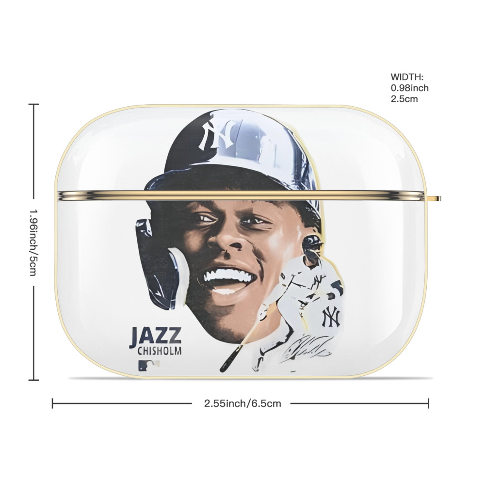 Jazz Chisholm Jr. 16 Luxury Gold AirPods Pro Case With Keychain, Flexible PC Material, Full Protection, Precise Cutouts, Anti-Fingerprint, Washable, Durable Design