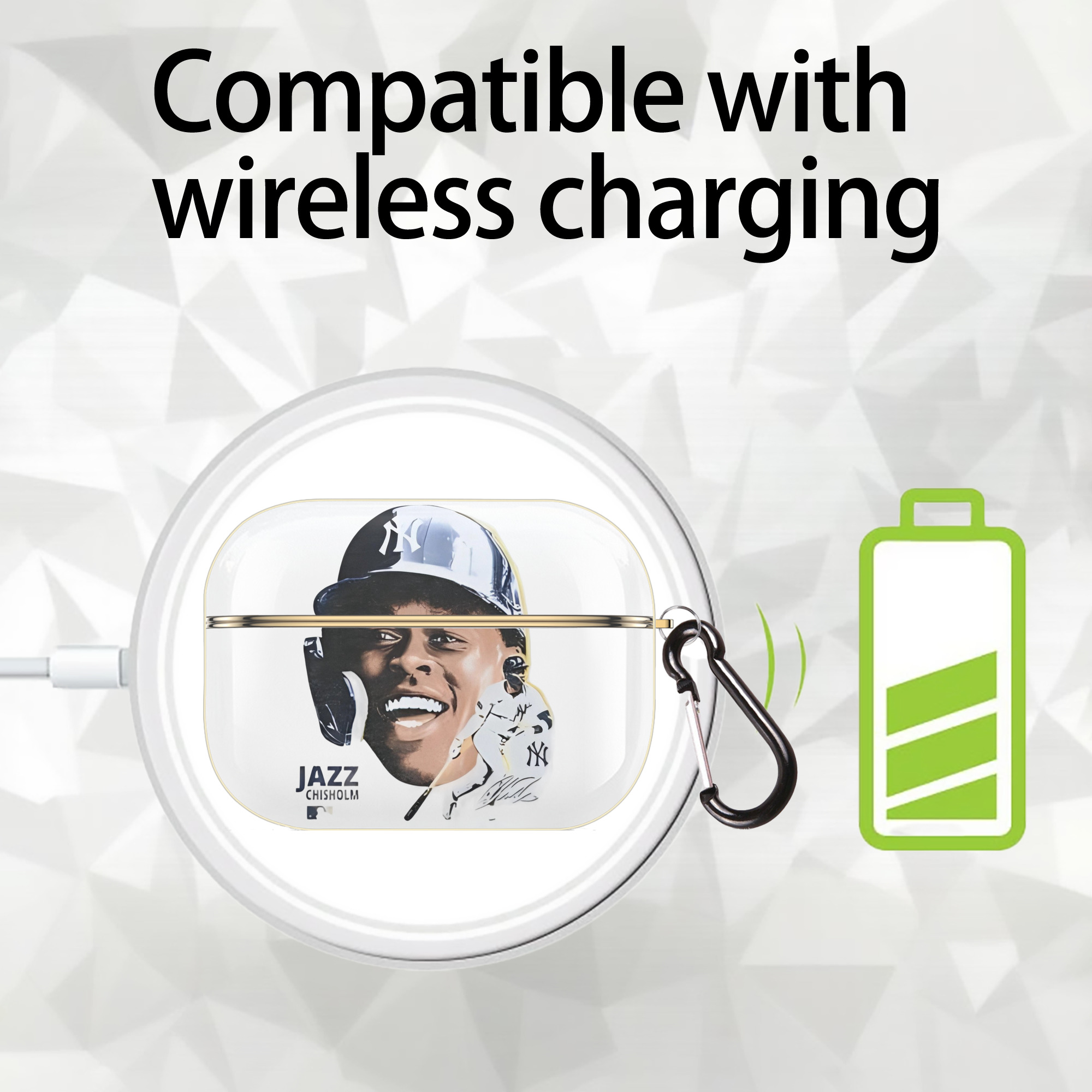 Jazz Chisholm Jr. 16 Luxury Gold AirPods Pro Case With Keychain, Flexible PC Material, Full Protection, Precise Cutouts, Anti-Fingerprint, Washable, Durable Design