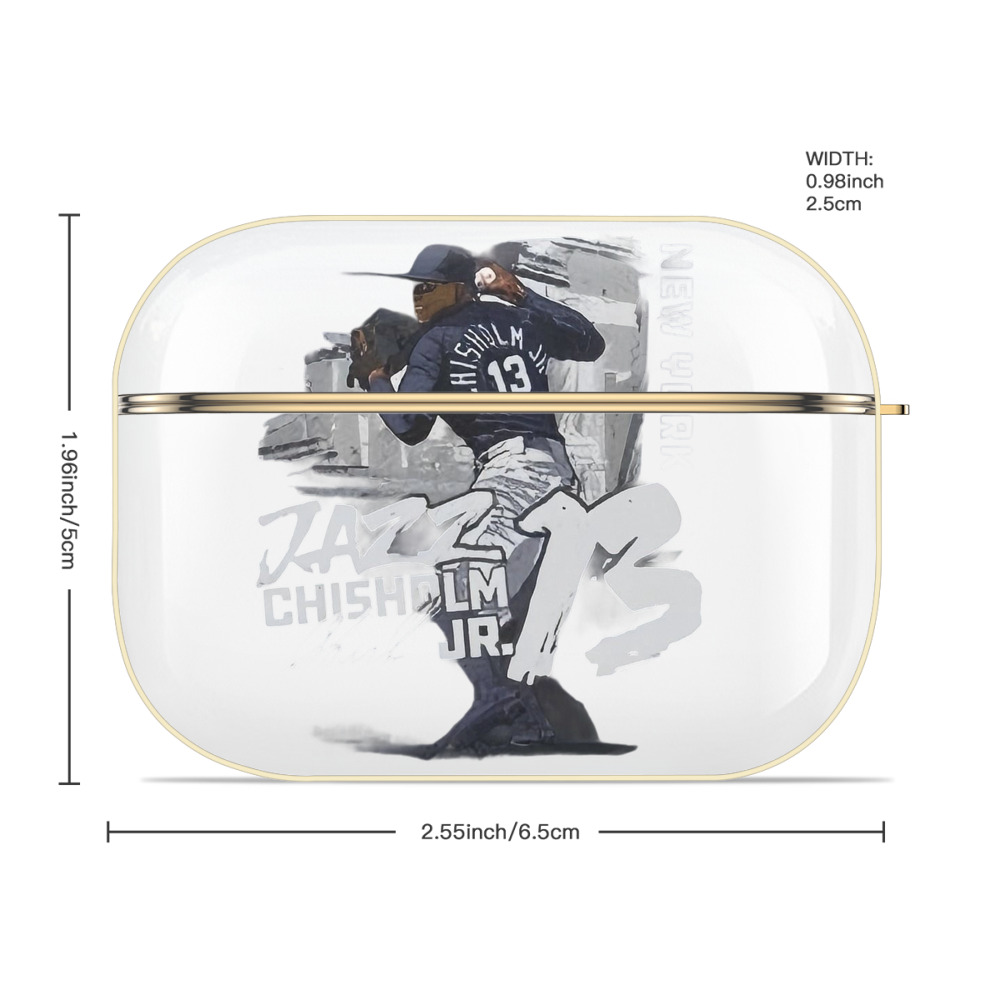 Jazz Chisholm Jr. 20 Luxury Gold AirPods Pro Case With Keychain, Flexible PC Material, Full Protection, Precise Cutouts, Anti-Fingerprint, Washable, Durable Design