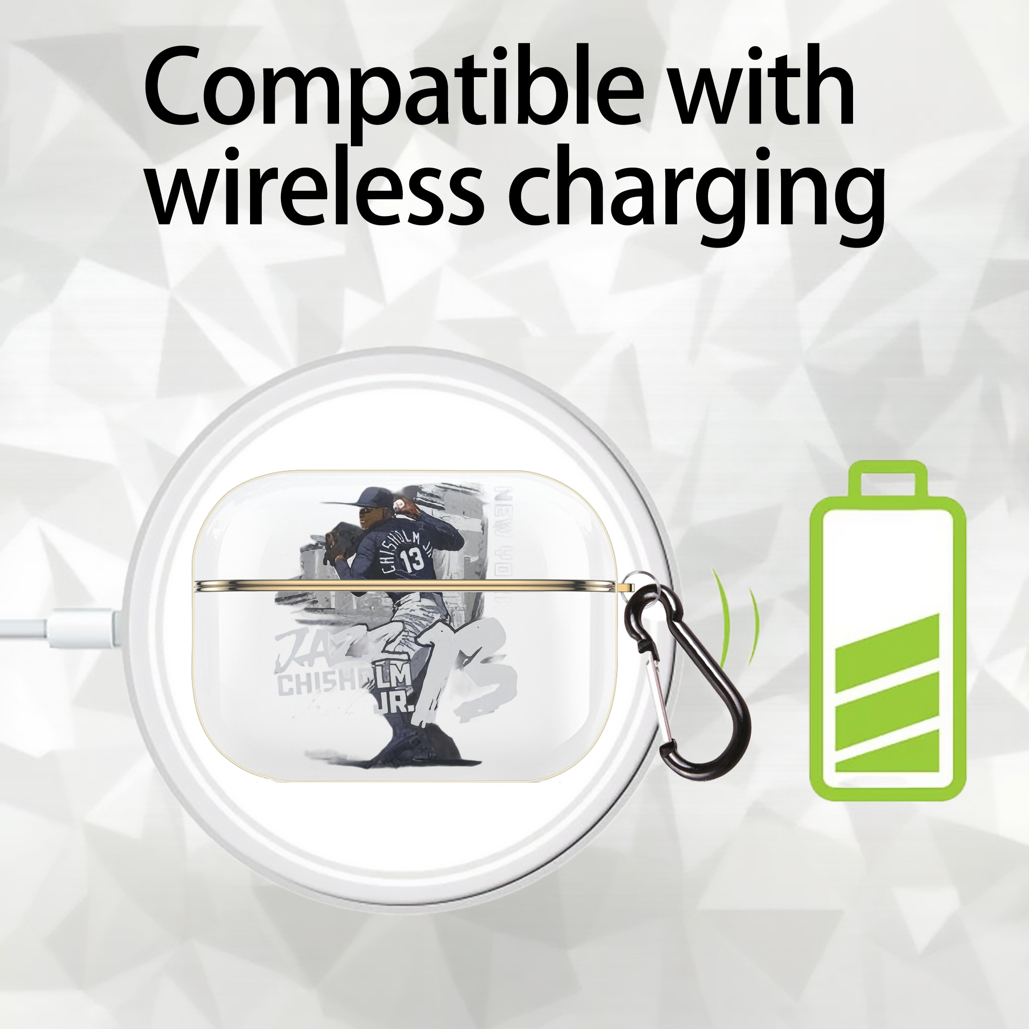 Jazz Chisholm Jr. 20 Luxury Gold AirPods Pro Case With Keychain, Flexible PC Material, Full Protection, Precise Cutouts, Anti-Fingerprint, Washable, Durable Design