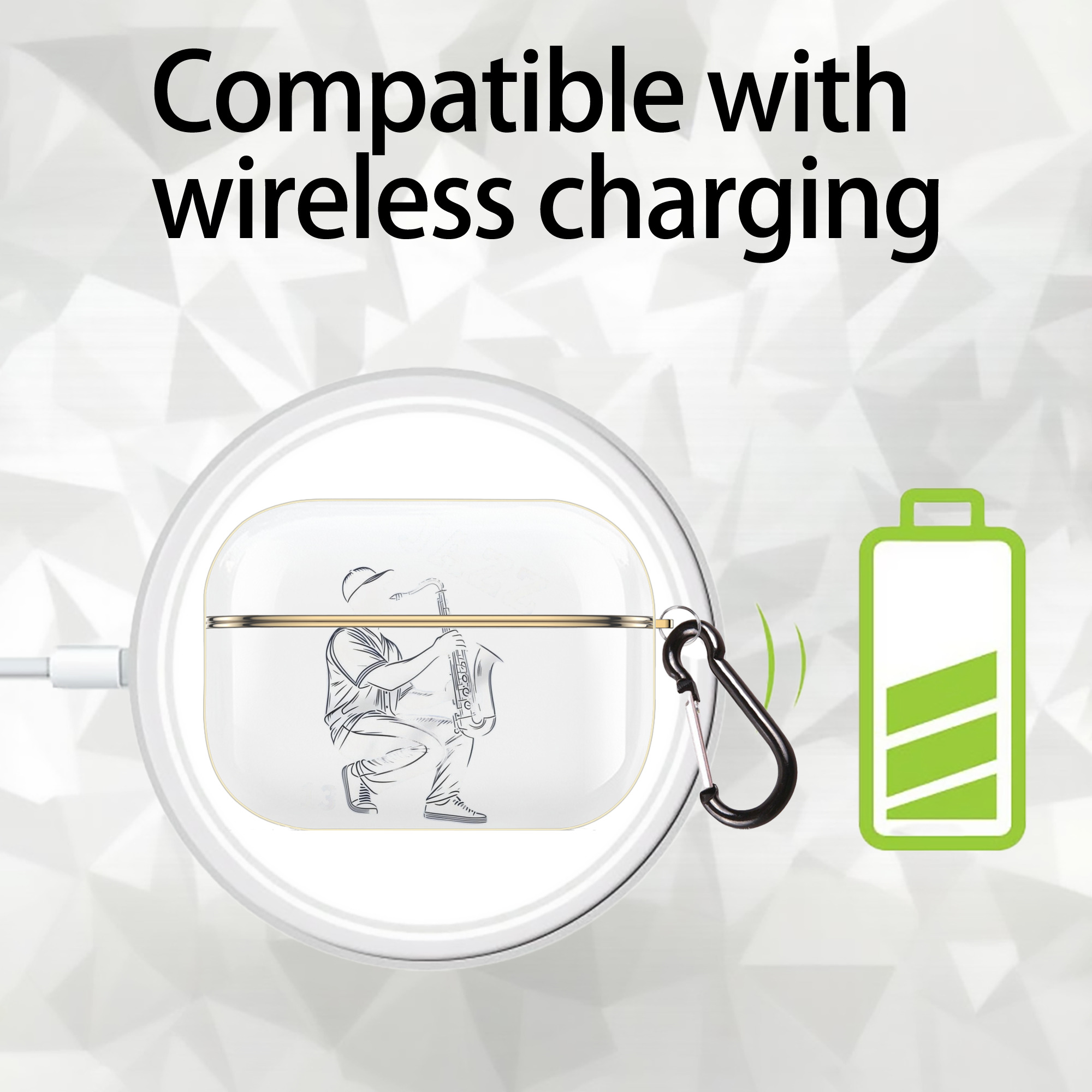 Jazz Chisholm Jr. 21 Luxury Gold AirPods Pro Case With Keychain, Flexible PC Material, Full Protection, Precise Cutouts, Anti-Fingerprint, Washable, Durable Design