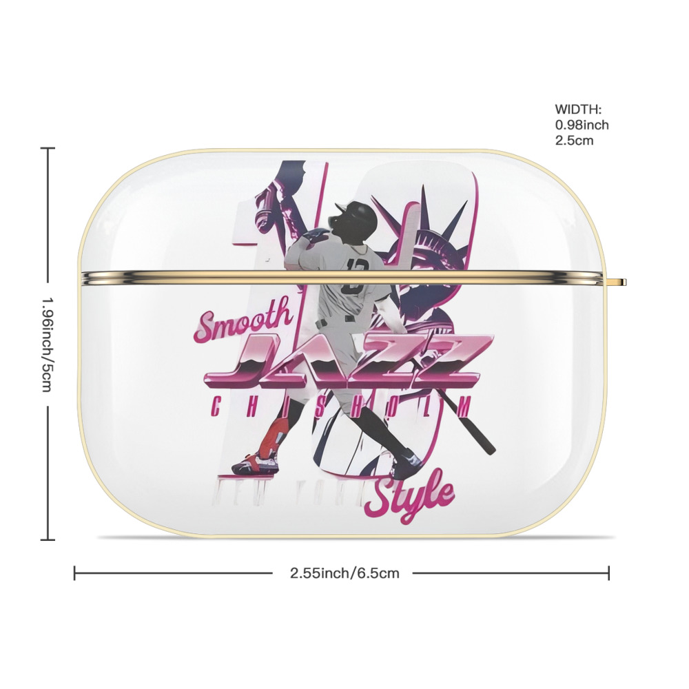 Jazz Chisholm Jr. 23 Luxury Gold AirPods Pro Case With Keychain, Flexible PC Material, Full Protection, Precise Cutouts, Anti-Fingerprint, Washable, Durable Design