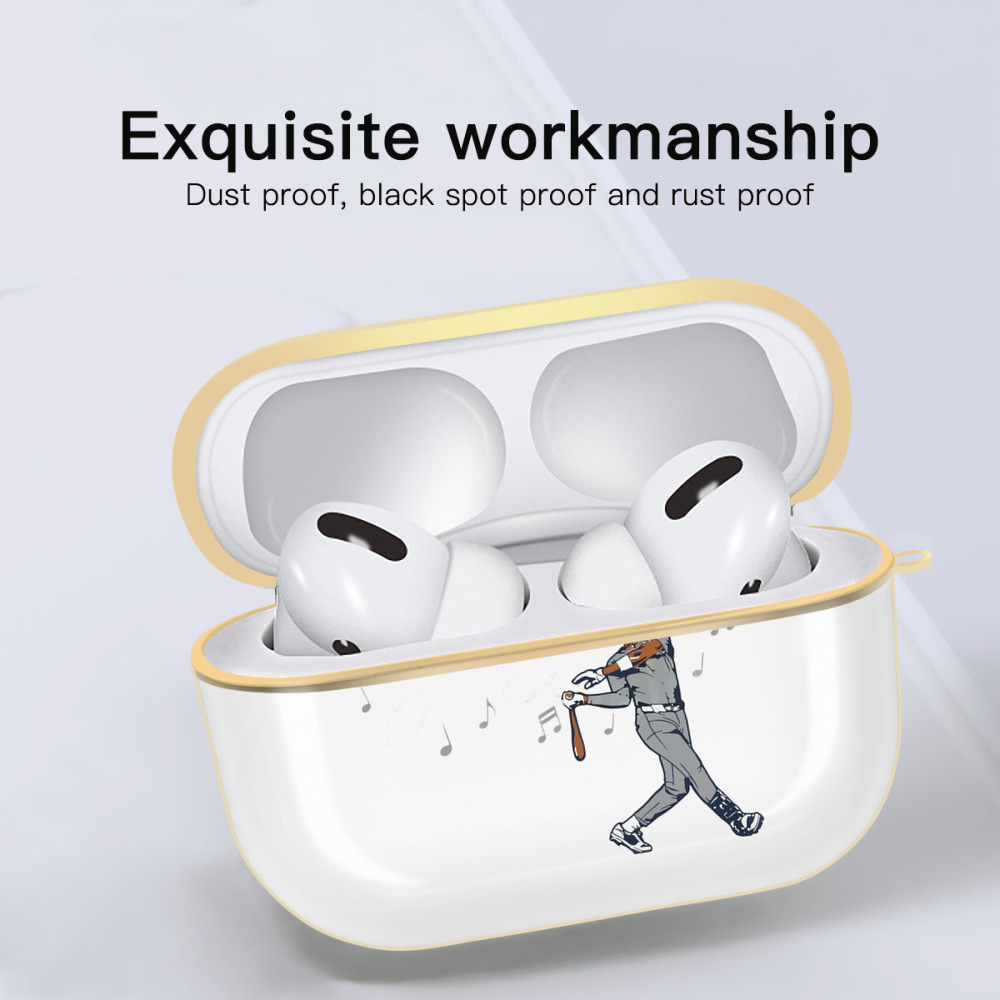 Jazz Chisholm Jr. 24 Luxury Gold AirPods Pro Case With Keychain, Flexible PC Material, Full Protection, Precise Cutouts, Anti-Fingerprint, Washable, Durable Design