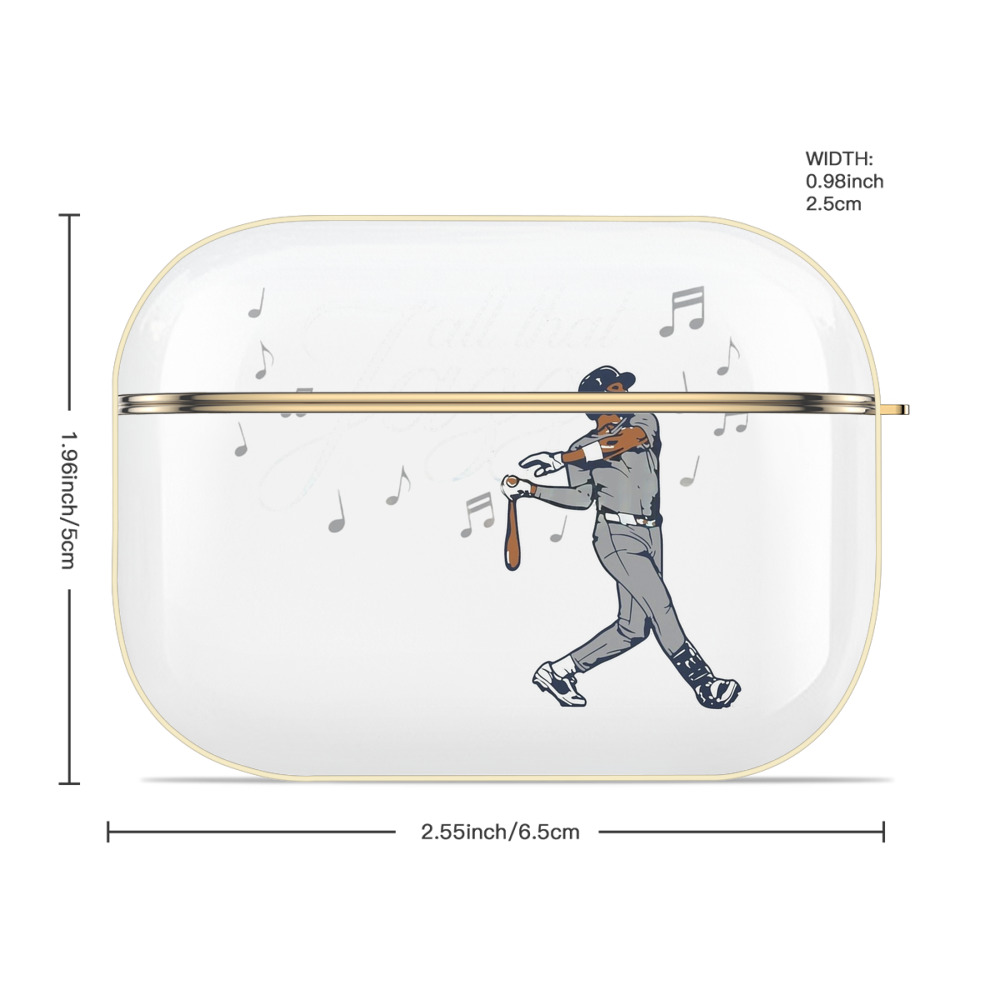 Jazz Chisholm Jr. 24 Luxury Gold AirPods Pro Case With Keychain, Flexible PC Material, Full Protection, Precise Cutouts, Anti-Fingerprint, Washable, Durable Design