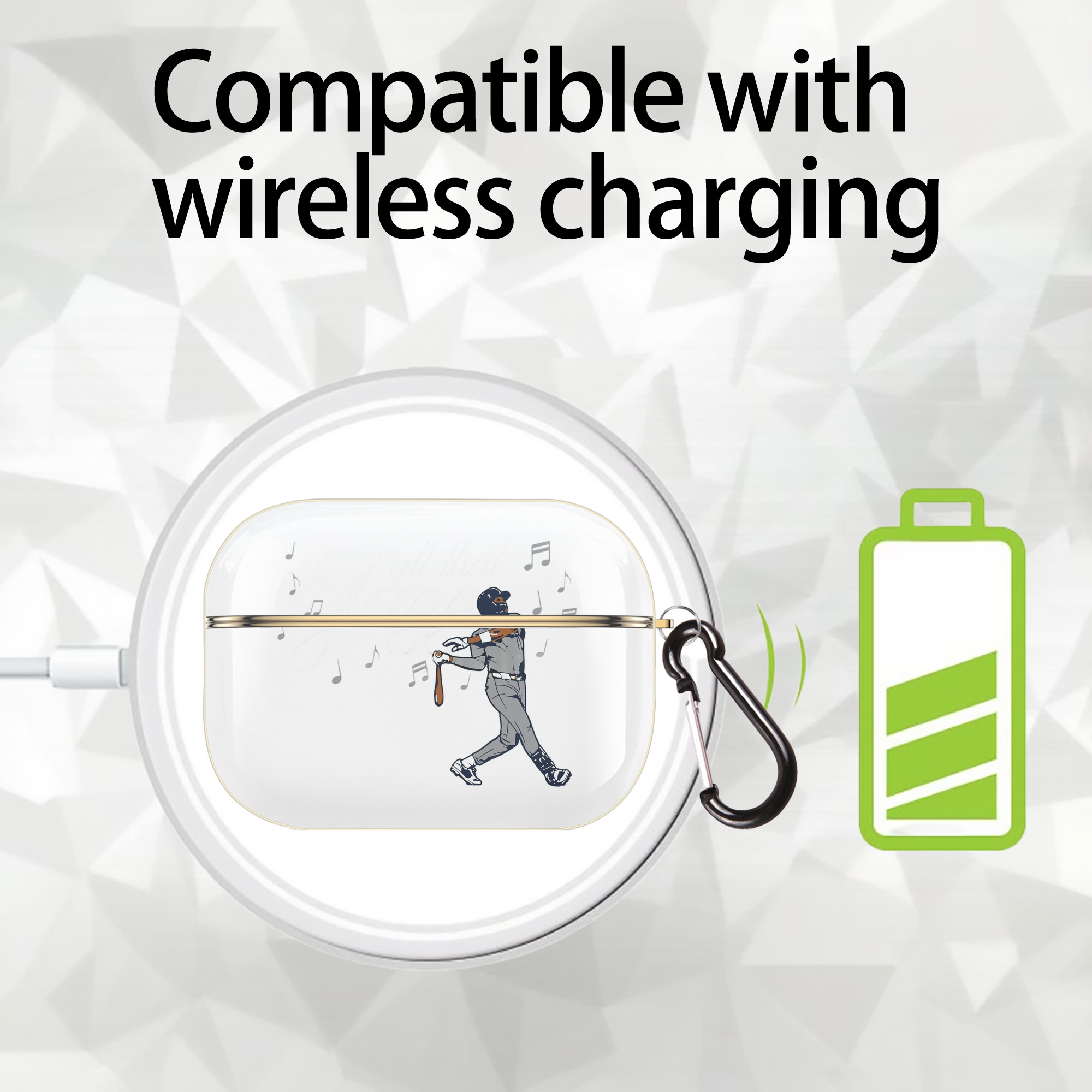 Jazz Chisholm Jr. 24 Luxury Gold AirPods Pro Case With Keychain, Flexible PC Material, Full Protection, Precise Cutouts, Anti-Fingerprint, Washable, Durable Design