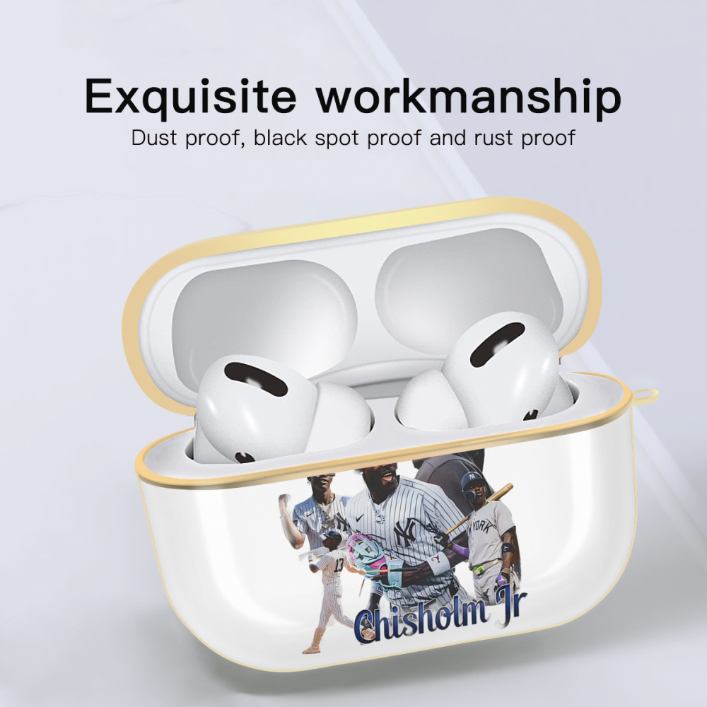 Jazz Chisholm Jr. 25 Luxury Gold AirPods Pro Case With Keychain, Flexible PC Material, Full Protection, Precise Cutouts, Anti-Fingerprint, Washable, Durable Design