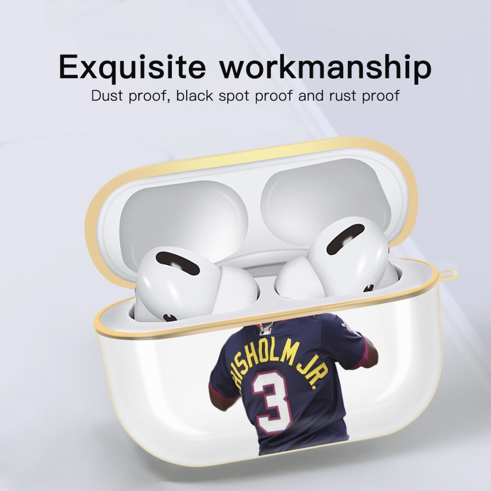 Jazz Chisholm Jr. 27 Luxury Gold AirPods Pro Case With Keychain, Flexible PC Material, Full Protection, Precise Cutouts, Anti-Fingerprint, Washable, Durable Design