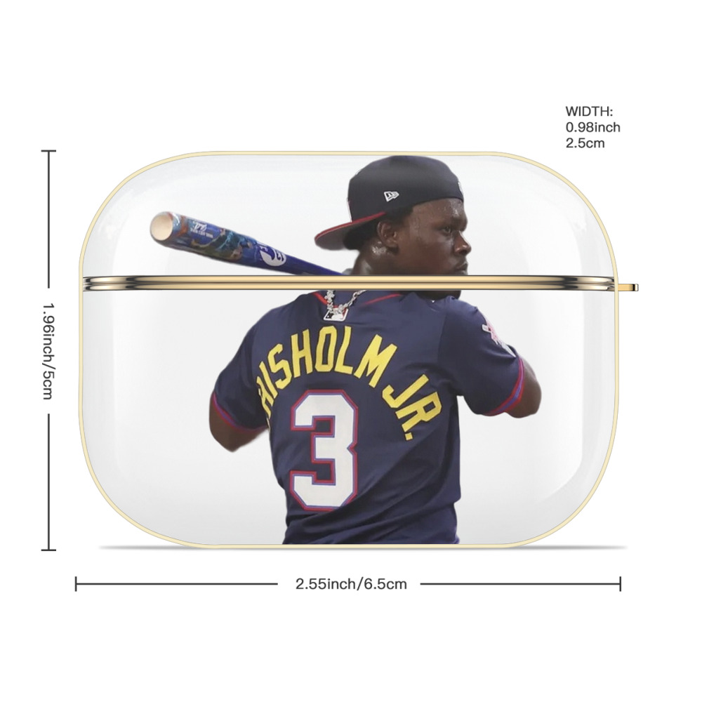 Jazz Chisholm Jr. 27 Luxury Gold AirPods Pro Case With Keychain, Flexible PC Material, Full Protection, Precise Cutouts, Anti-Fingerprint, Washable, Durable Design