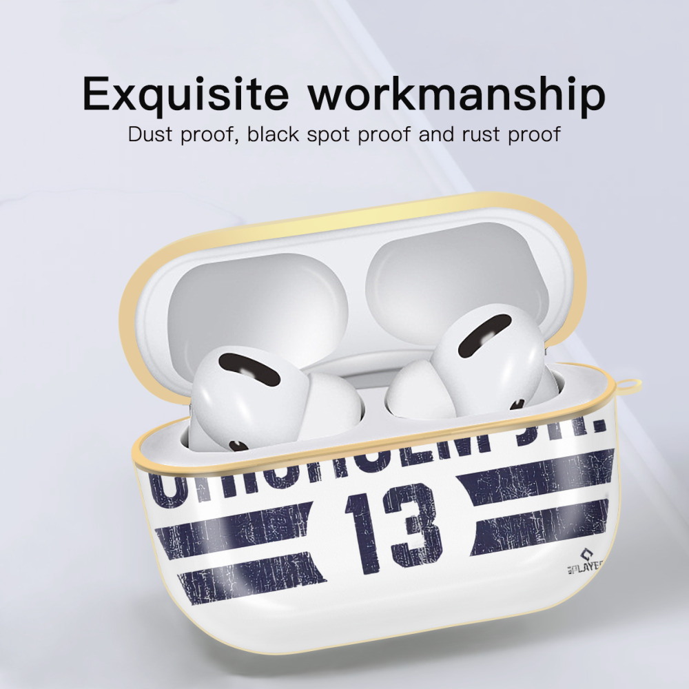 Jazz Chisholm Jr. 28 Luxury Gold AirPods Pro Case With Keychain, Flexible PC Material, Full Protection, Precise Cutouts, Anti-Fingerprint, Washable, Durable Design