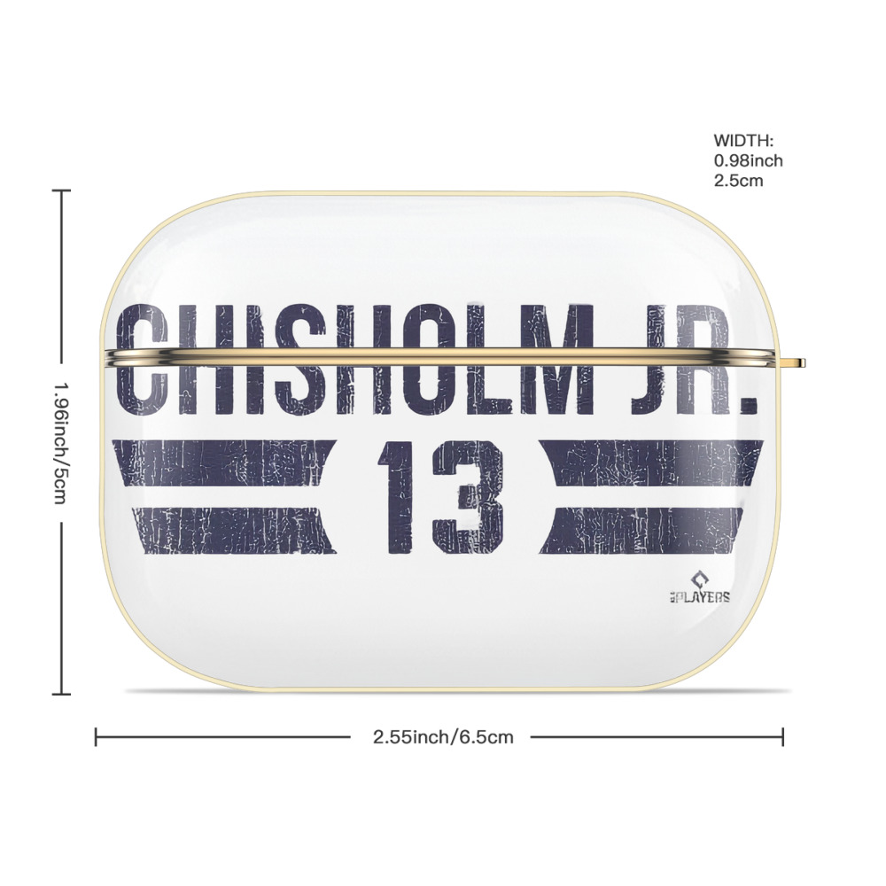Jazz Chisholm Jr. 28 Luxury Gold AirPods Pro Case With Keychain, Flexible PC Material, Full Protection, Precise Cutouts, Anti-Fingerprint, Washable, Durable Design