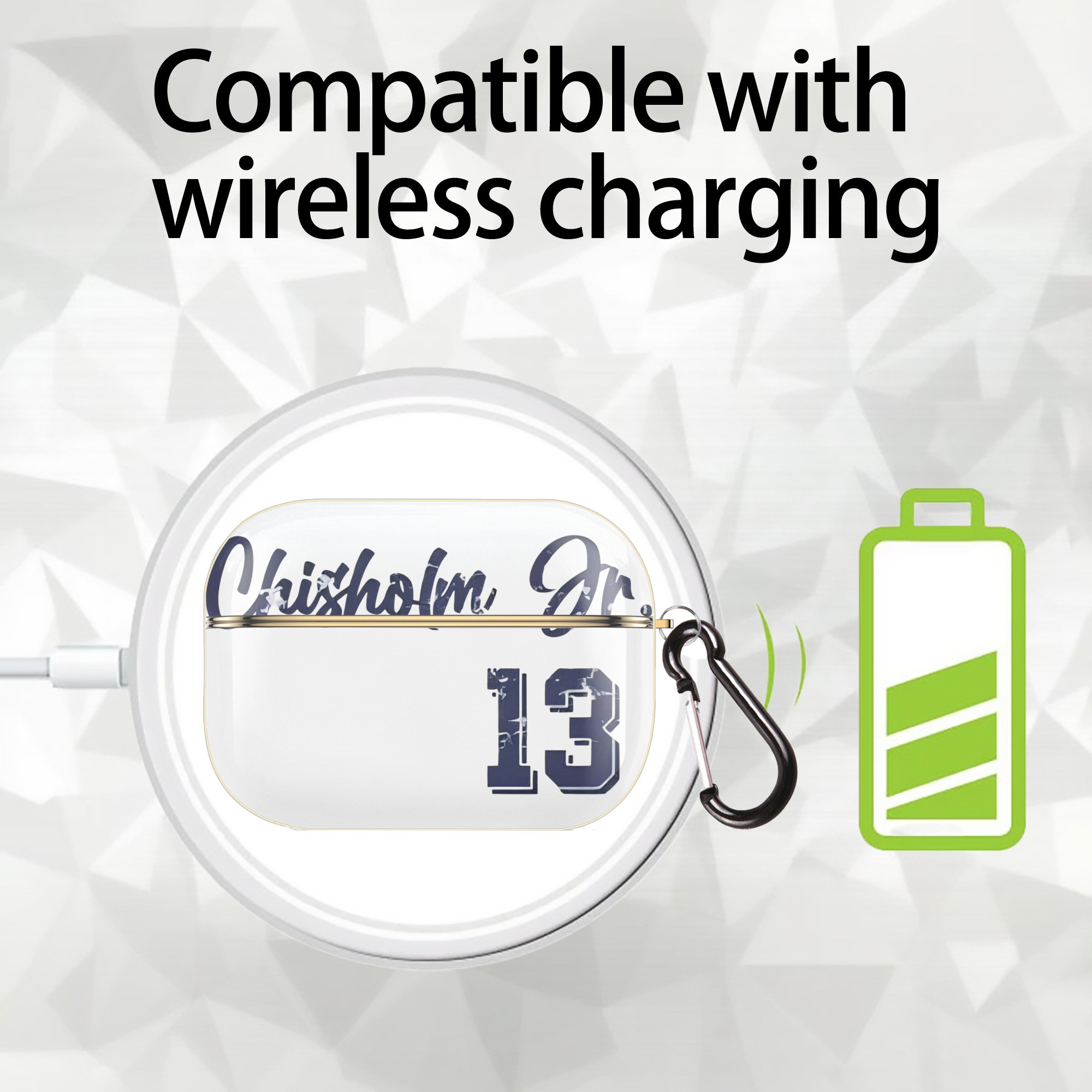 Jazz Chisholm Jr. 29 Luxury Gold AirPods Pro Case With Keychain, Flexible PC Material, Full Protection, Precise Cutouts, Anti-Fingerprint, Washable, Durable Design