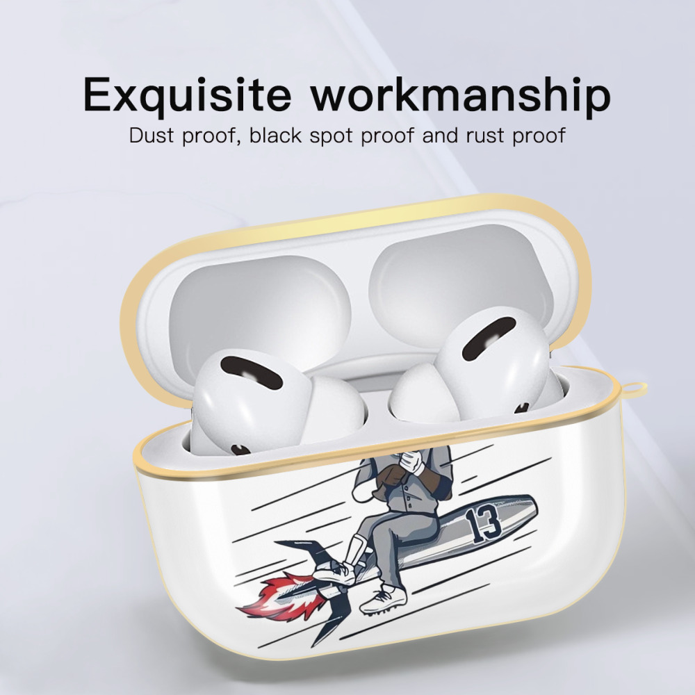 Jazz Chisholm Jr. 30 Luxury Gold AirPods Pro Case With Keychain, Flexible PC Material, Full Protection, Precise Cutouts, Anti-Fingerprint, Washable, Durable Design