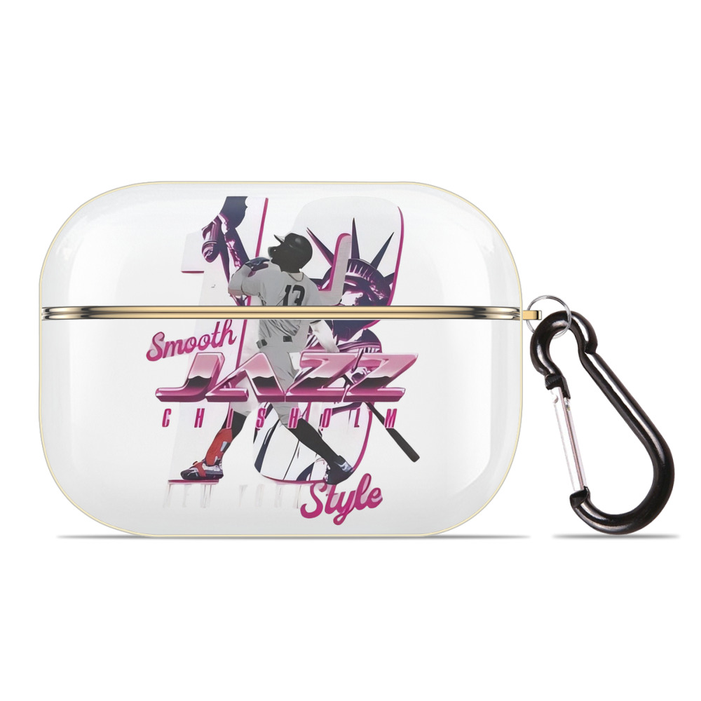 Jazz Chisholm Jr. 23 Luxury Gold AirPods Pro Case With Keychain, Flexible PC Material, Full Protection, Precise Cutouts, Anti-Fingerprint, Washable, Durable Design