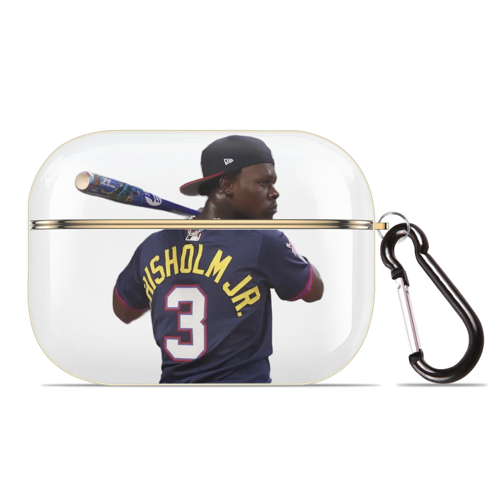 Jazz Chisholm Jr. 27 Luxury Gold AirPods Pro Case With Keychain, Flexible PC Material, Full Protection, Precise Cutouts, Anti-Fingerprint, Washable, Durable Design