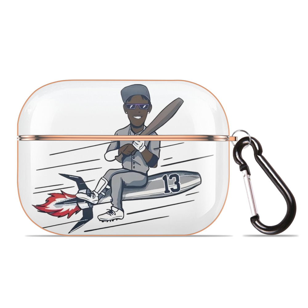 Jazz Chisholm Jr. 30 AirPods Pro Protective Case Rose Gold, Flexible PC Material, Precise Fit, Anti-Slip Cover, Full Protection, Fingerprint Resistant, Washable With Keychain